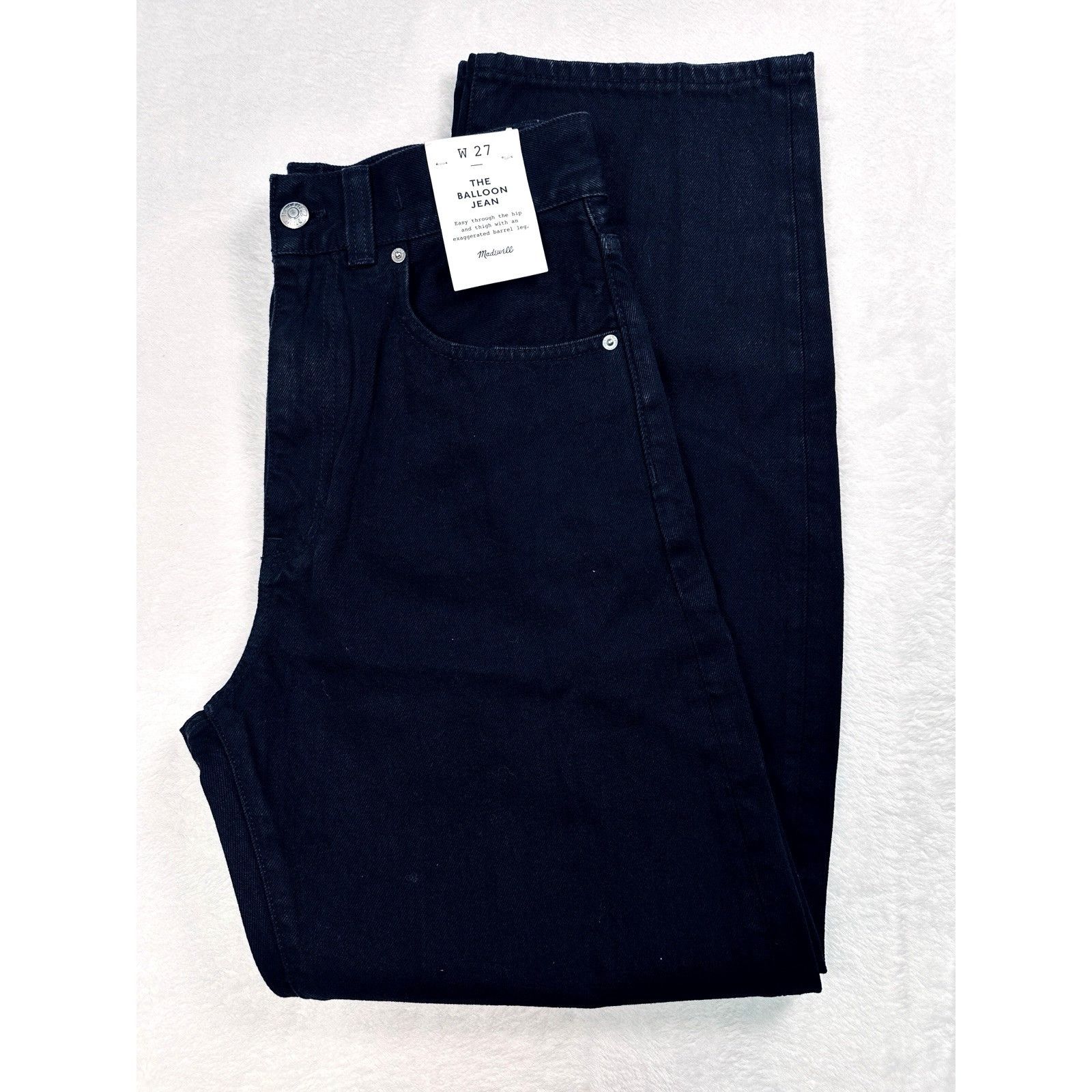 Madewell Madewell The Balloon Jean Black 27 High Rise Rigid Denim NWT Size 27" / US 4 / IT 40 - 11 Thumbnail