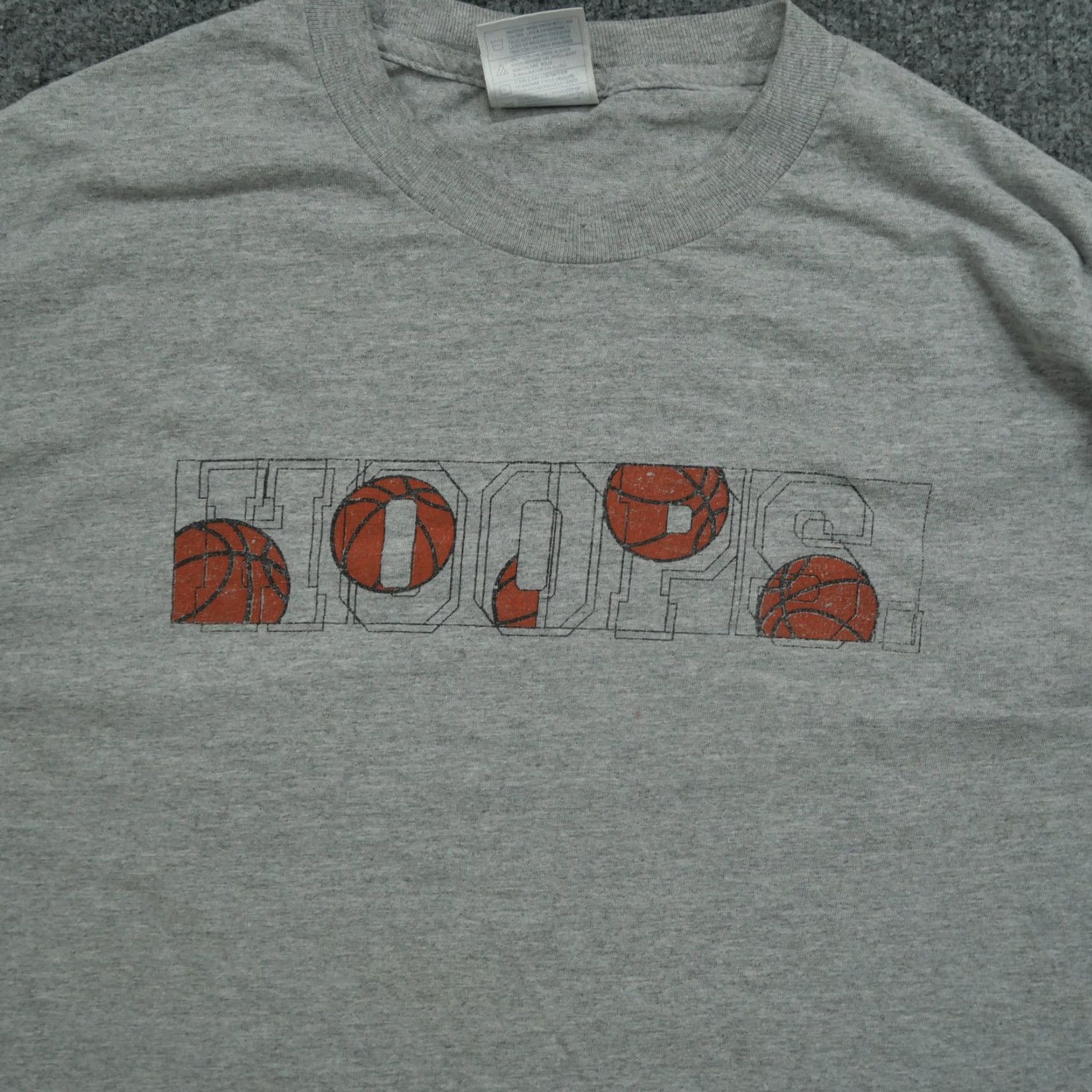 Spell VINTAGE Basketball T Shirt Mens XL Grey Long Sleeve Hoops Spell Out Y2K Size US XL / EU 56 / 4 - 2 Thumbnail