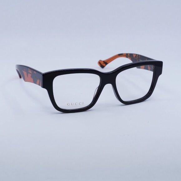 Gucci 🕶️ New Gucci GG1428O 006 Eyeglasses - Black With Orange Size ONE SIZE - 4 Thumbnail