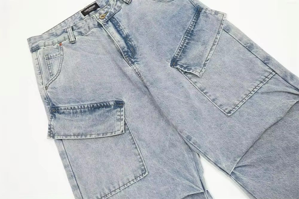 Japanese Brand × Jean Street wash frayed and distressed baggy jeans Size US 32 / EU 48 - 9 Thumbnail