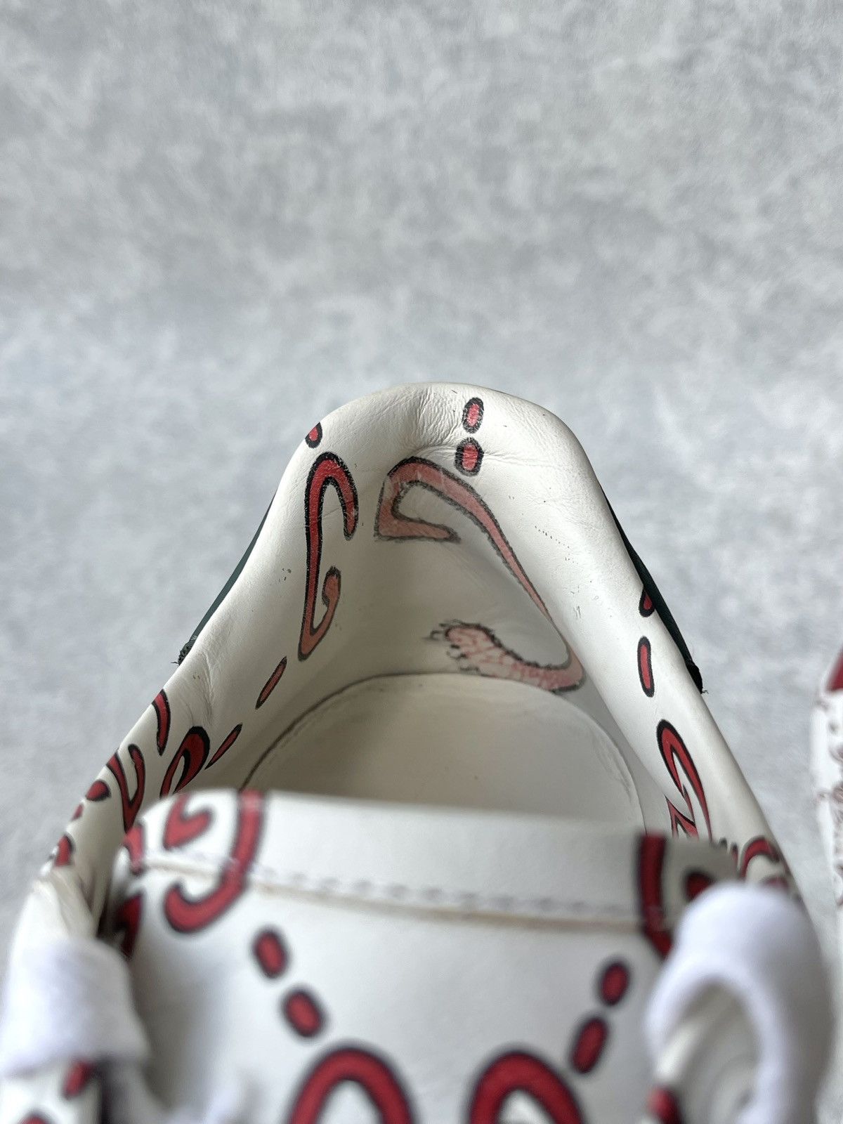 Gucci Gucci Ace Sneaker Ghost Graffiti Print Monogram Trainers Size US 6.5 / IT 36.5 - 14 Thumbnail