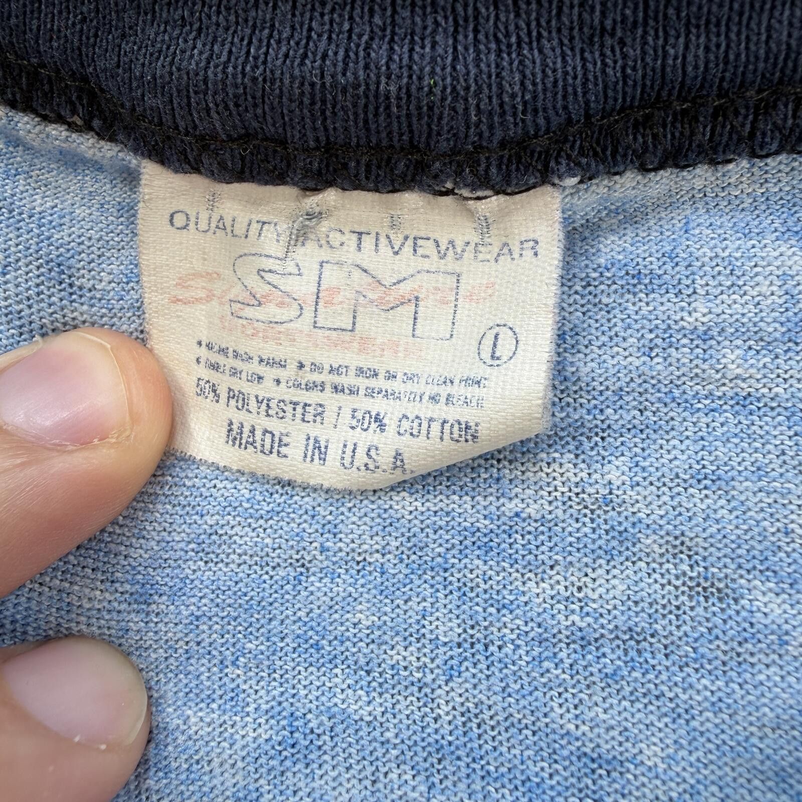Other Vintage 90s Ringer Baby Tee Made In USA Blue Fitted Slim Y2K Size S / US 4 / IT 40 - 4 Thumbnail