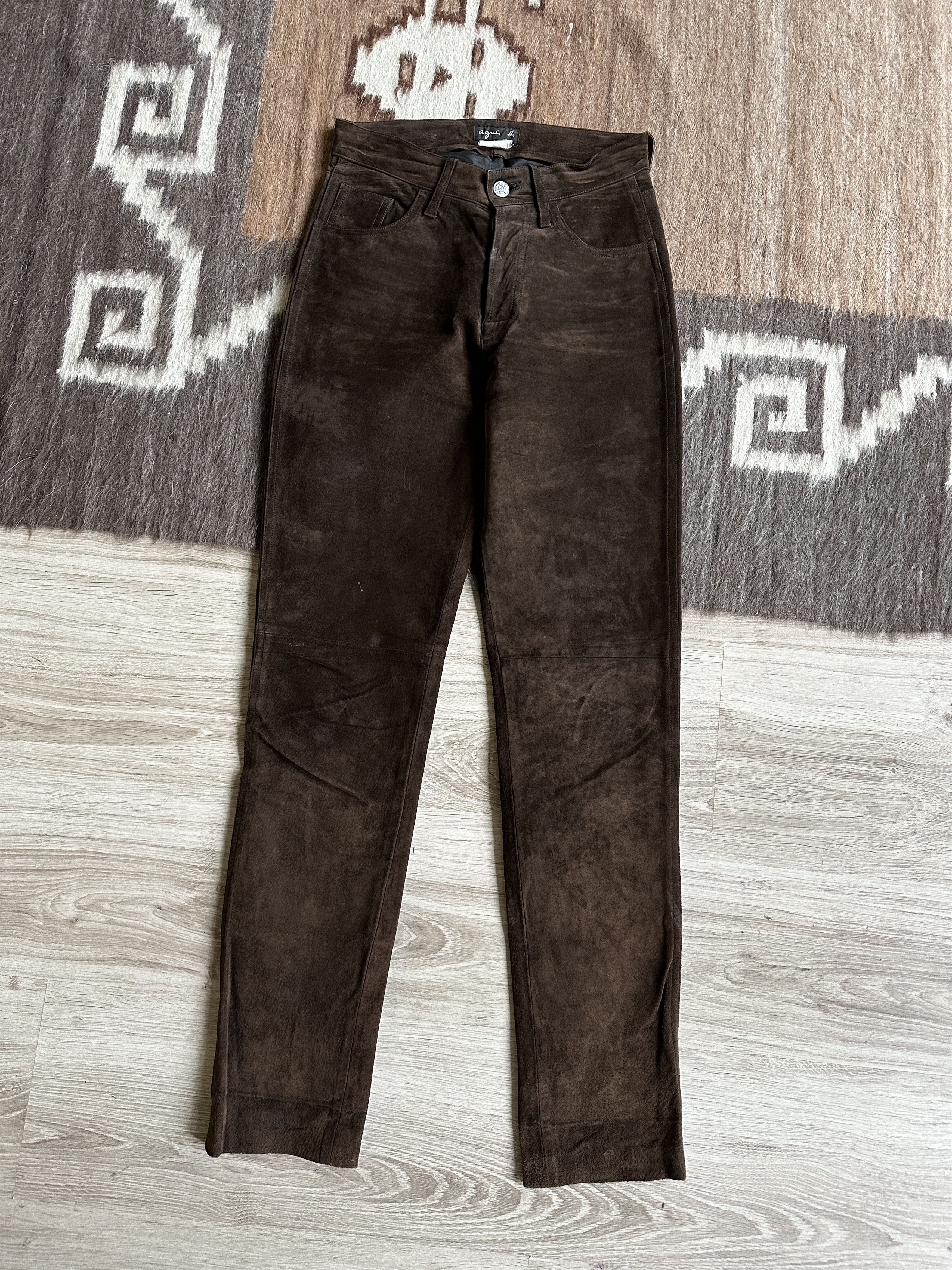 agnes b. Agnes B Vintage Archive Real Leather Pants 7992AC Size 26" / US 2 / IT 38 - 3 Thumbnail