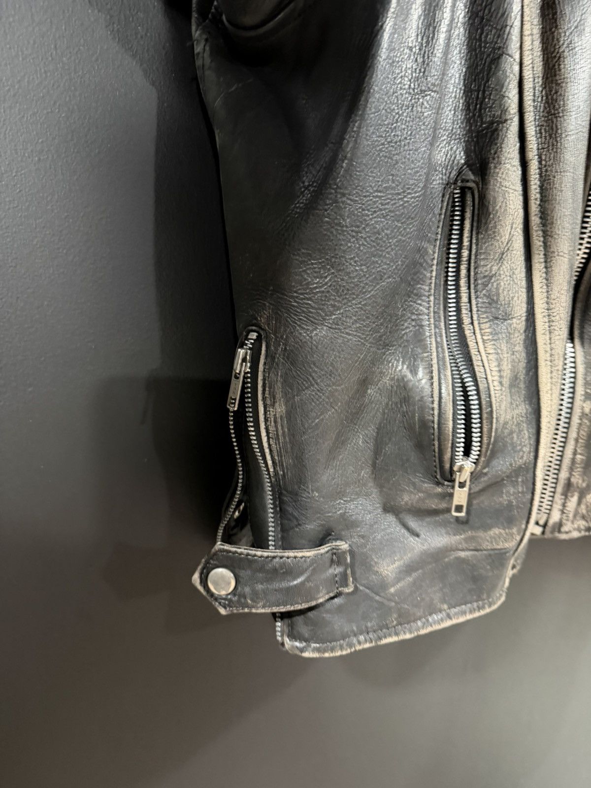 Vintage 1980s Vintage Cafe Racer Faded Leather Motorcycle Jacket XL Size US XL / EU 56 / 4 - 5 Thumbnail