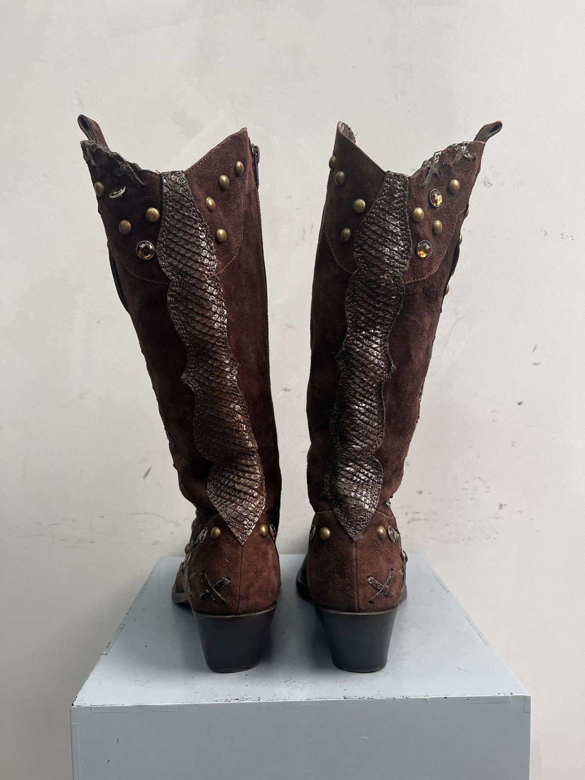 Western Rise Western Guidi style high moto boots fashion avant garde 90s Size US 8 / EU 41 - 5 Thumbnail