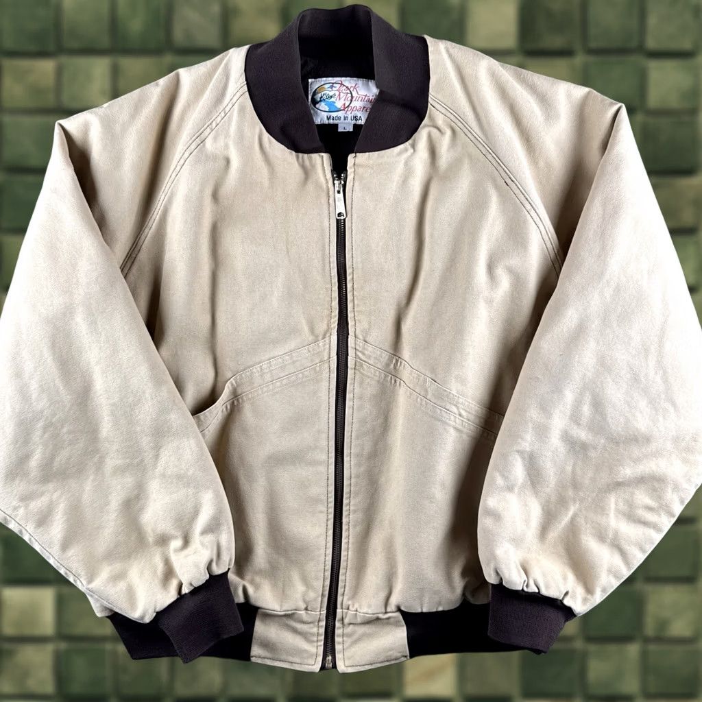 Vintage VINTAGE Ozark Mountain Hand-Painted Deer Canvas Bomber Jacket Signed Wildlife Art USA L Mens 90s Nature Workwear Beige Brown Size US L / EU 52-54 / 3 - 1 Thumbnail