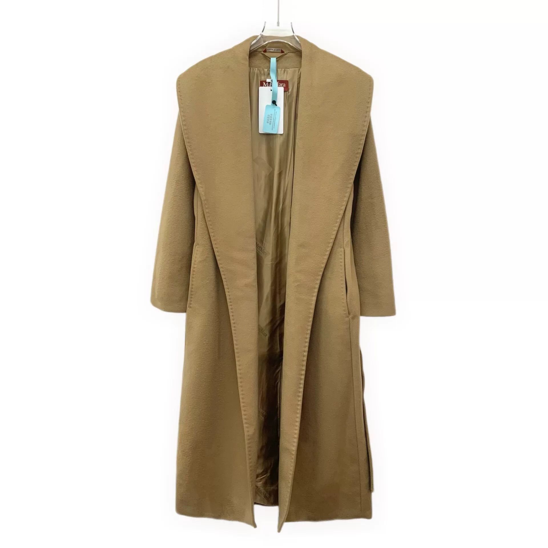Vintage brown wool long coat with belt Size US S / EU 44-46 / 1 - 1 Thumbnail