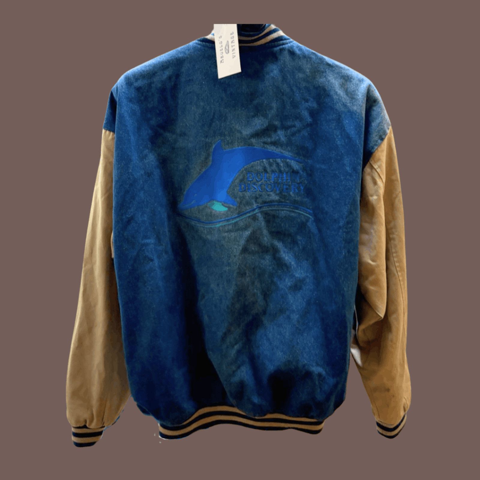 Vintage VTG Denim Varsity | Six Flags Marine World | 90s Dolphin Size US L / EU 52-54 / 3 - 2 Thumbnail