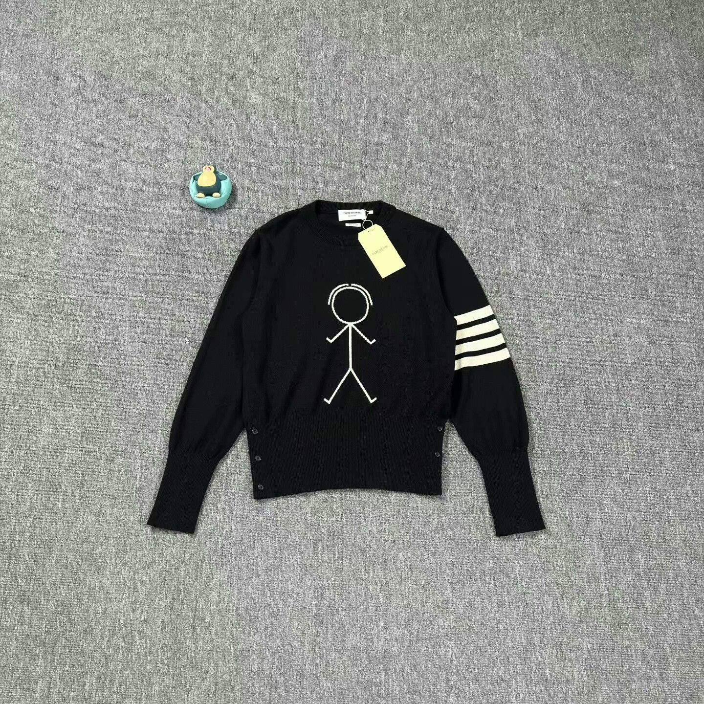 Thom Browne thom browne black wool sweater with stripes Size US M / EU 48-50 / 2 - 1 Thumbnail