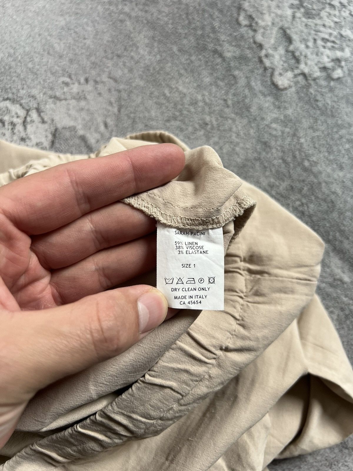 Sarah Pacini Sarah Pacini Linen Trousers Size 1 Pull On Stretch Tapered Size 26" / US 2 / IT 38 - 6 Thumbnail