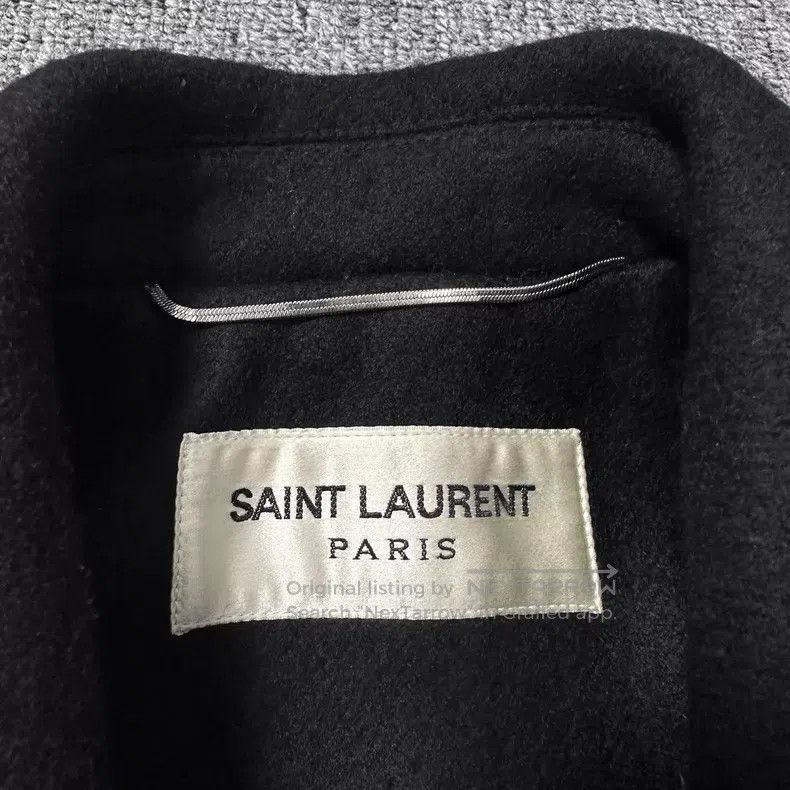 Saint Laurent Paris Saint Laurent Paris Black Double-breasted Silver扣Wool Grea Size US M / EU 48-50 / 2 - 7 Thumbnail