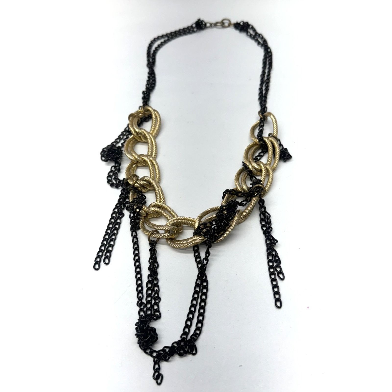 Vintage Vintage gold & black chain necklace Size ONE SIZE - 1 Thumbnail