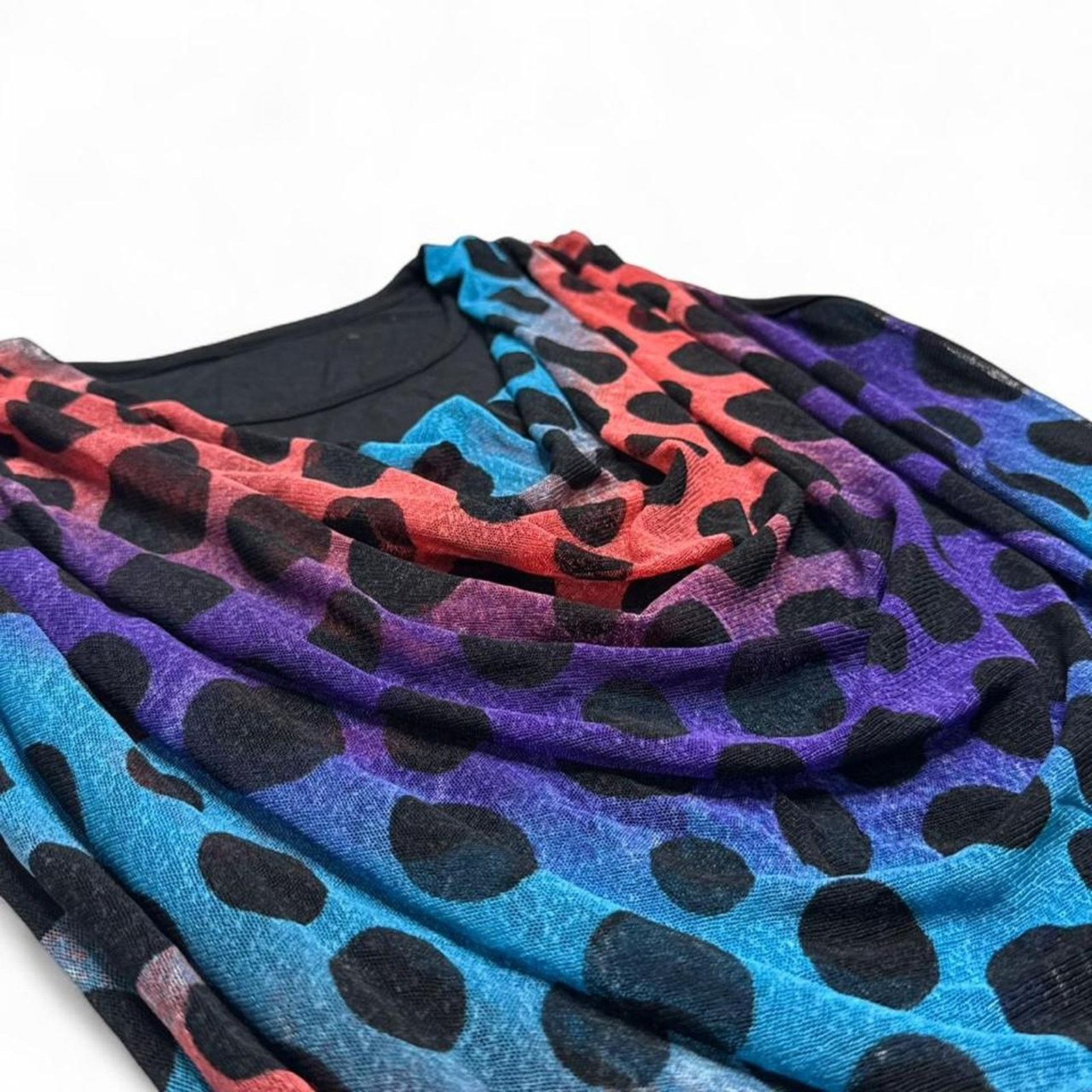 Other Polka Dot Multi Color Cowl Neck Early Draping Top size large Size L / US 10 / IT 46 - 3 Thumbnail