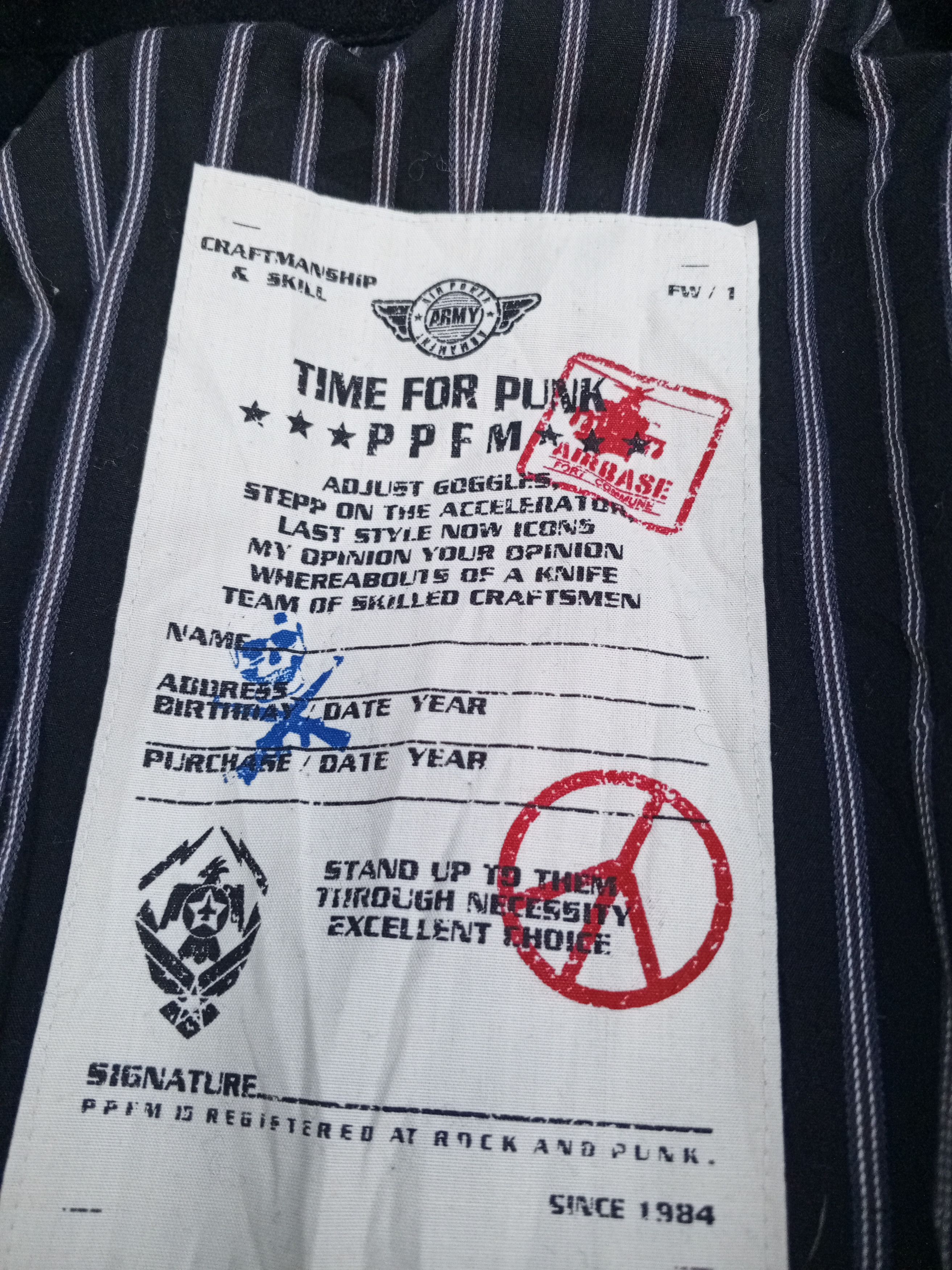 PPFM 💥ARMY PUNK PPFM RARE💥 Size US M / EU 48-50 / 2 - 10 Thumbnail
