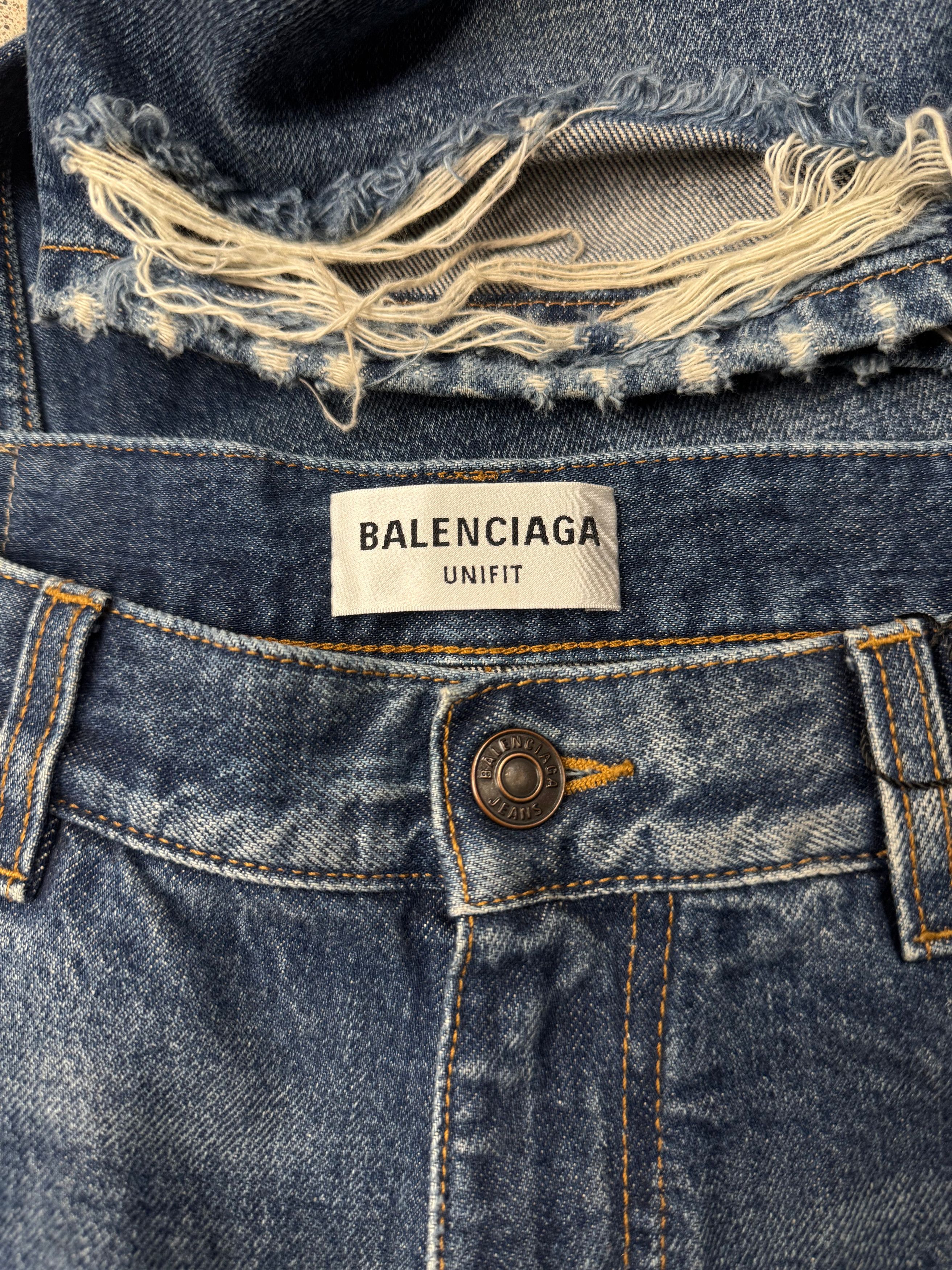 Balenciaga 2021 Balenciaga Blue Washed Heel Bite Denim Size US 28 / EU 44 - 4 Thumbnail