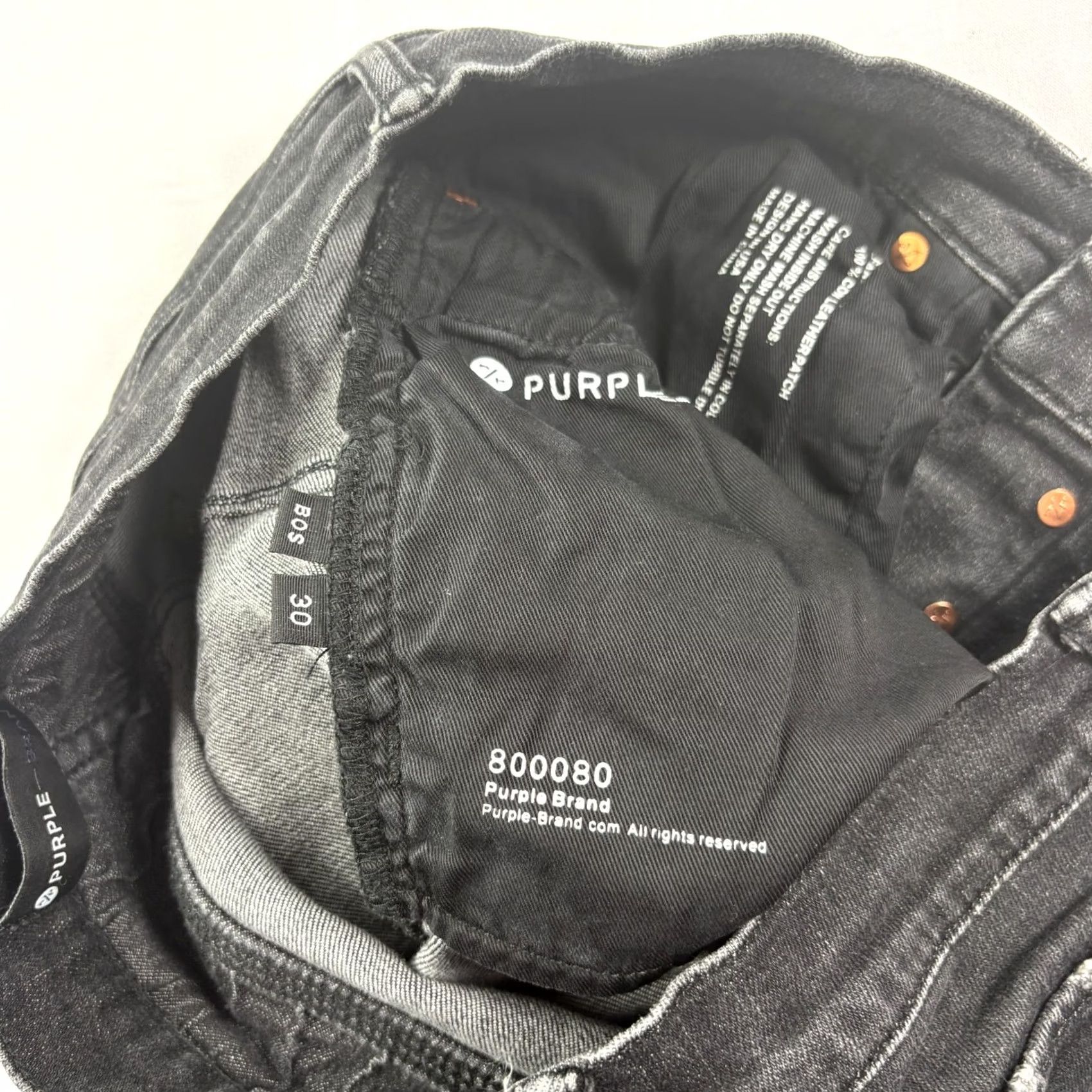 J Brand Purple Brand Jeans Skinny Denim Mens 30x32 Black Distressed Paint Splatter 30 32 Cotton Denim Slim Style Regular Button Closure Mens Size US 30 / EU 46 - 6 Thumbnail