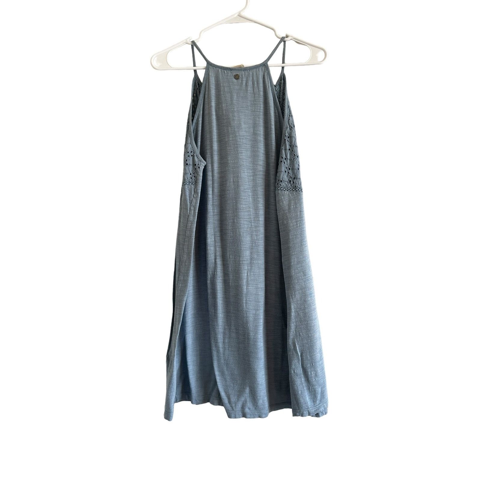 Other Roxy Blue Cotton V-Neck Embroidered Sleeveless Mini Dress Size M / US 6-8 / IT 42-44 - 8 Thumbnail
