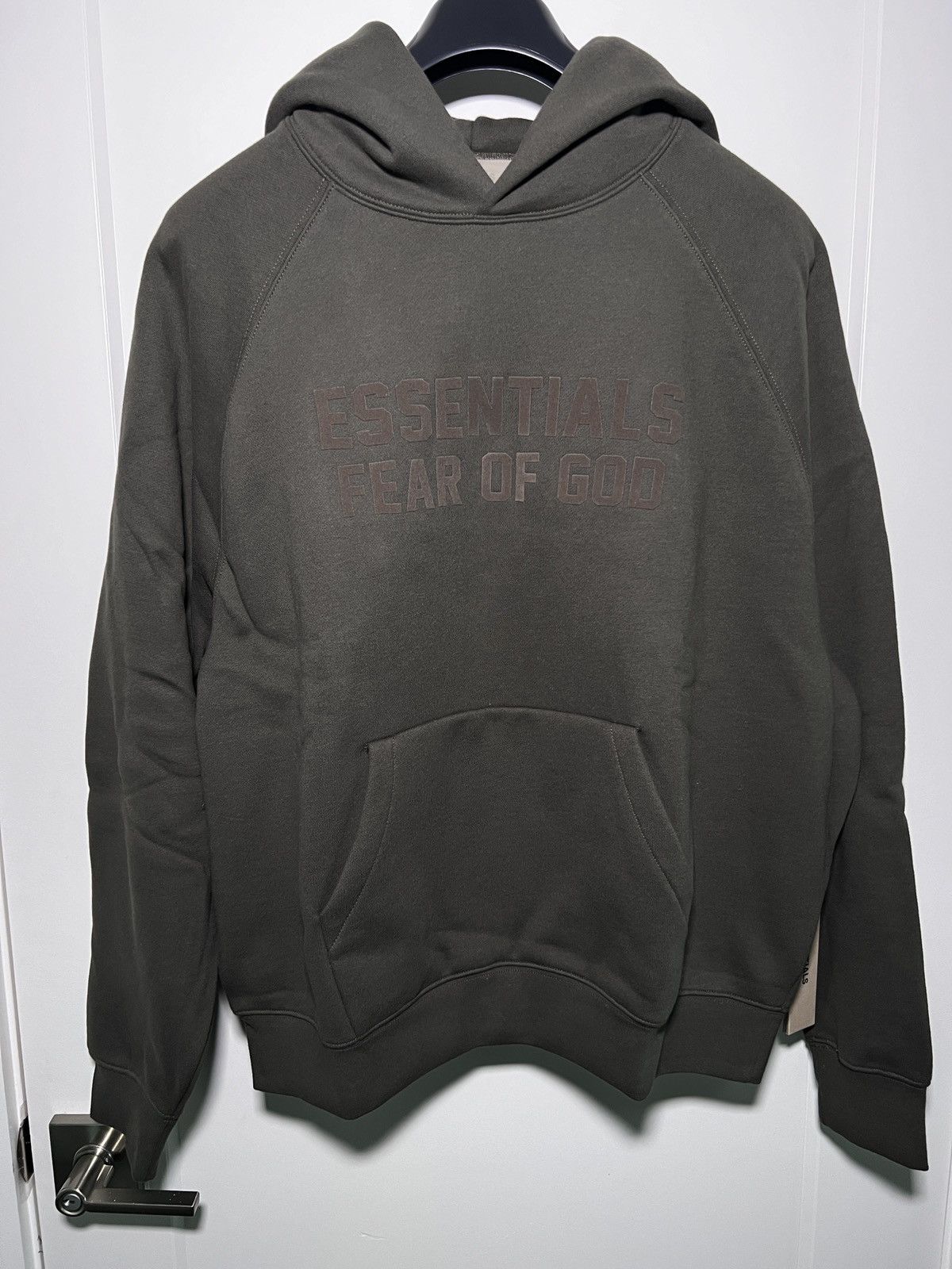 Essentials Fear of God Essentials Hoodie Off Black | Grailed