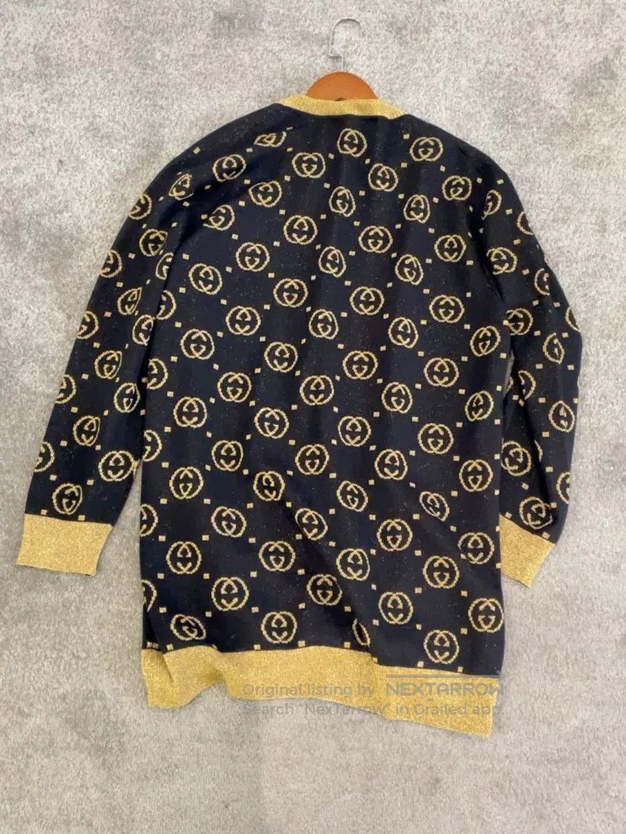 Gucci Gucci Black Gold Double G Knit Cardigan. Size L / US 10 / IT 46 - 2 Thumbnail
