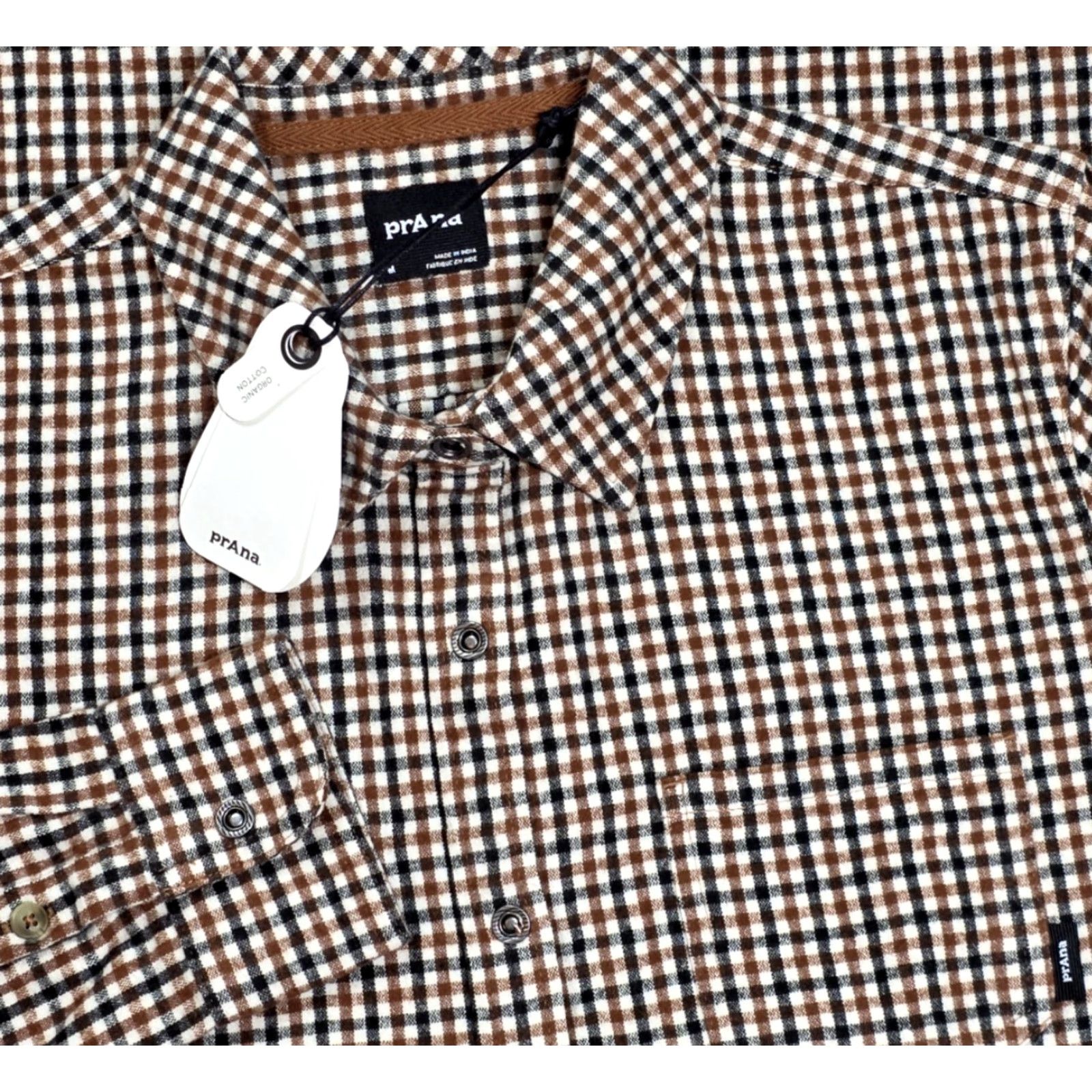 Prana PRANA Golden Canyon Flannel Organic Check Button Up Snap Shirt Tawny Women M NWT Shirts Women M Blue Plaid Snap Button-Up Casual Shirt Size M / US 6-8 / IT 42-44 - 2 Thumbnail
