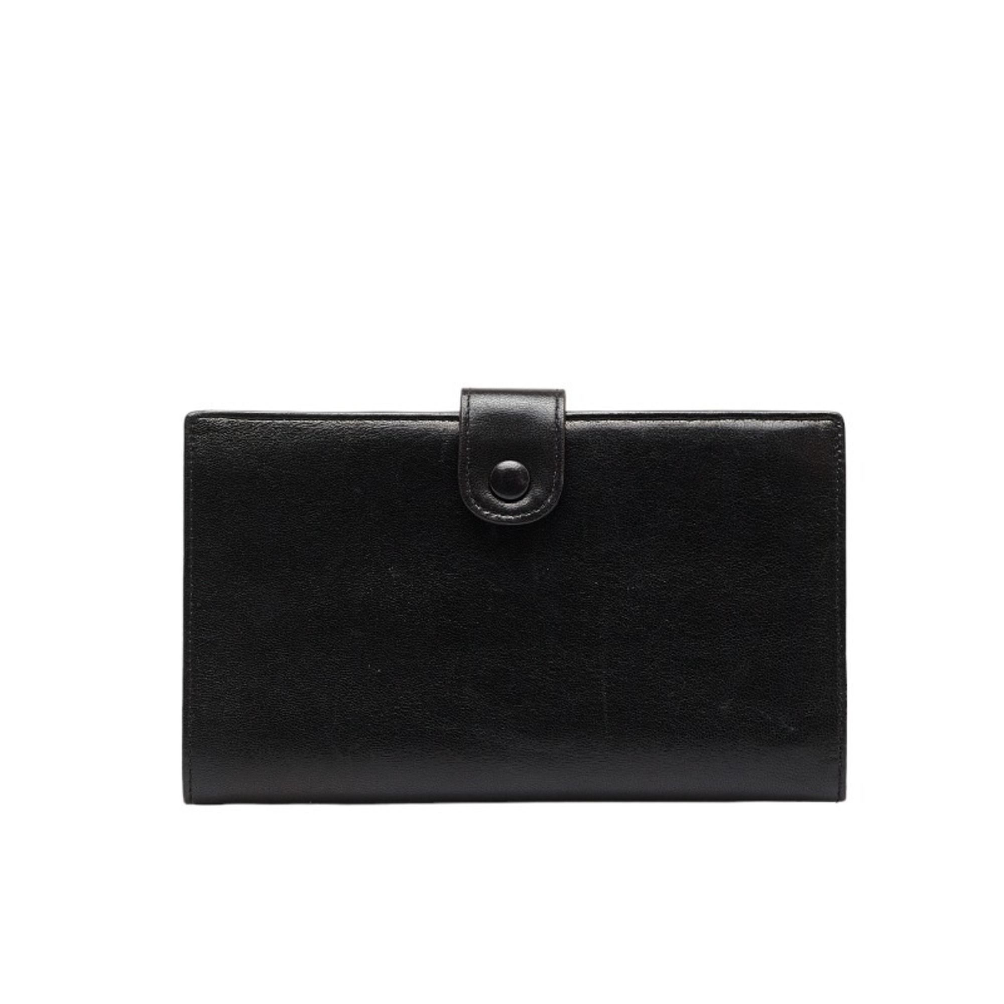 Chanel CHANEL Cocomark Bifold Wallet Black Lambskin Women's