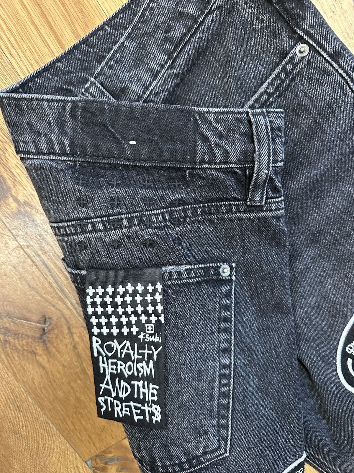 Ksubi Ksubi North Of Nirvana Patches Black Denim Jeans Sz 32 Size US 32 / EU 48 - 4 Thumbnail
