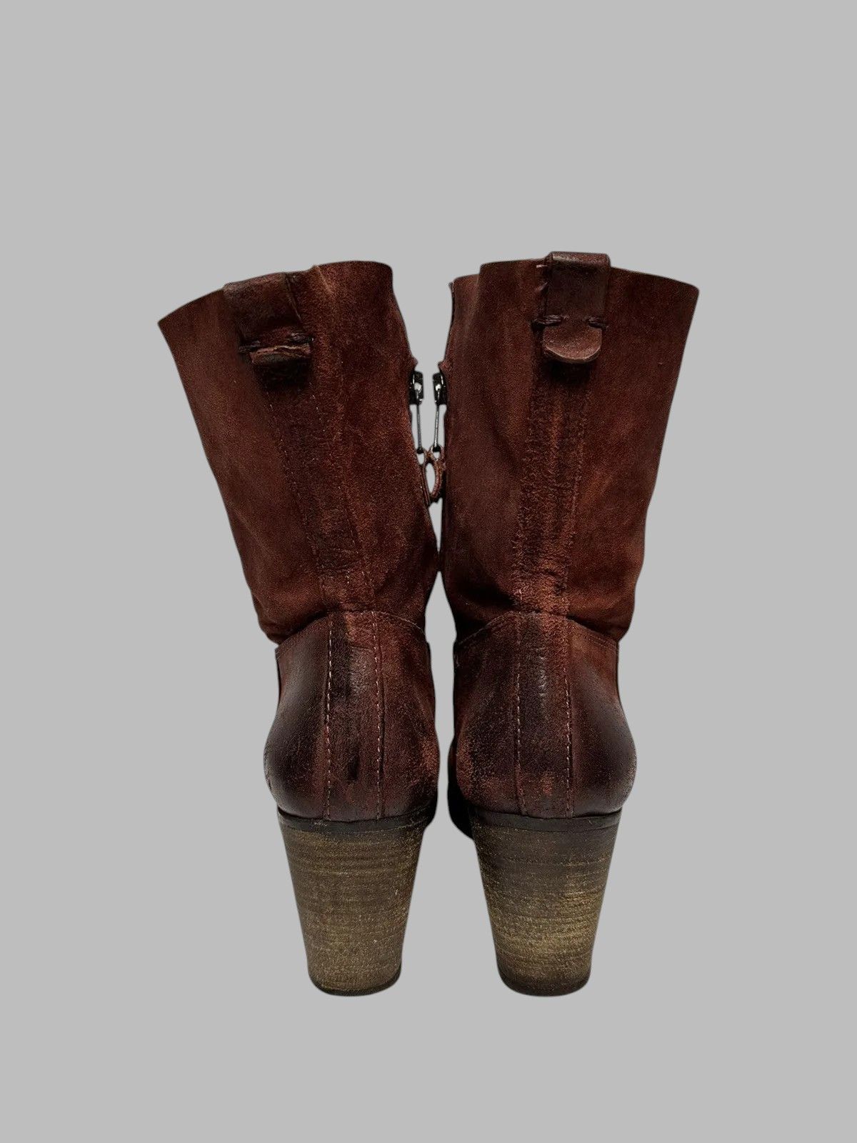 If Six Was Nine Women’s 37 Lavorazione Artigiana Red Suede Leather Boots Size US 7 / IT 37 - 6 Thumbnail