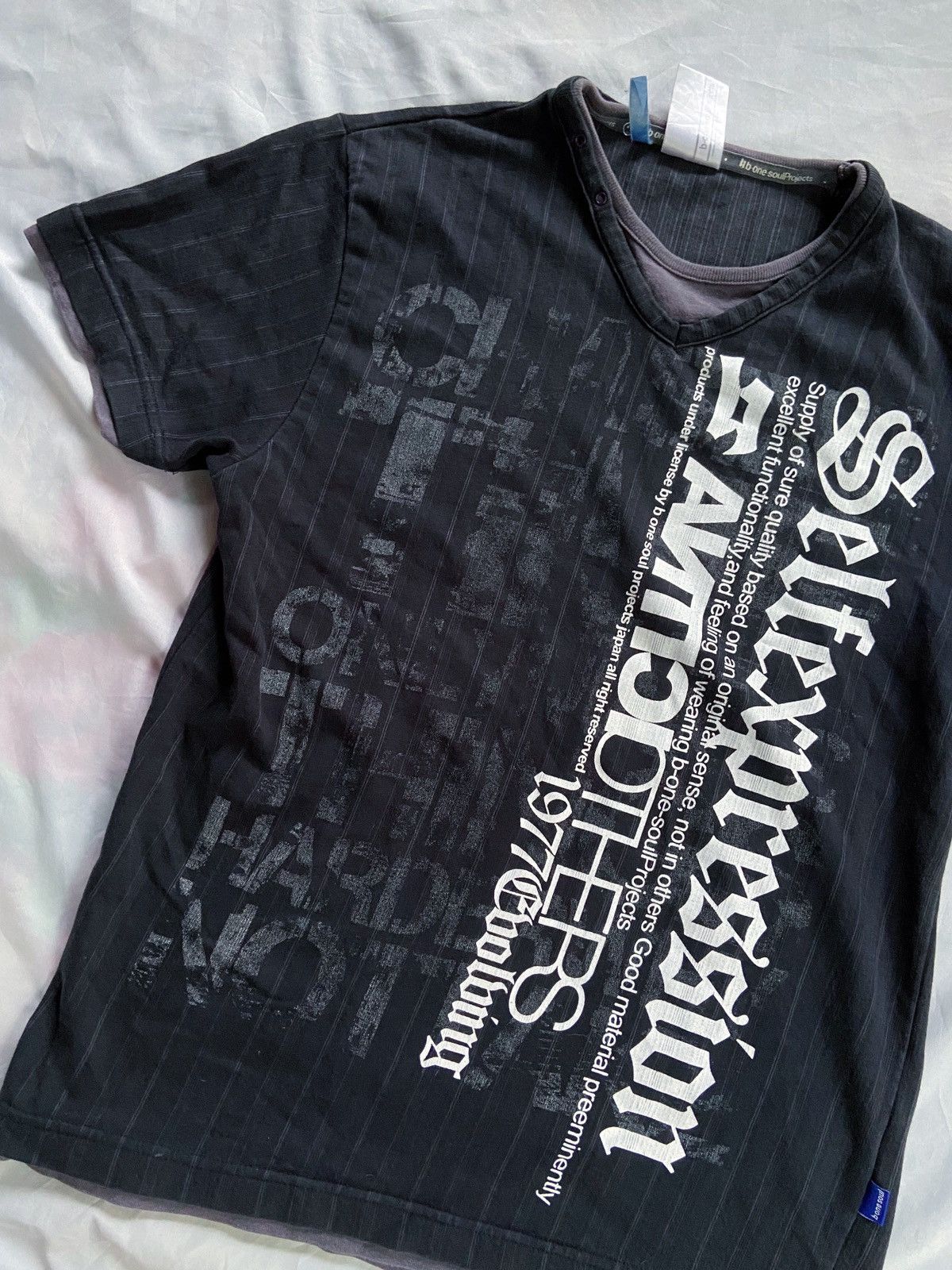 Japanese Brand B ONE SOUL SELF EXPRESSION ANTI CLOTH DOUBLE LAYER TEE SHIRT Size US M / EU 48-50 / 2 - 2 Thumbnail