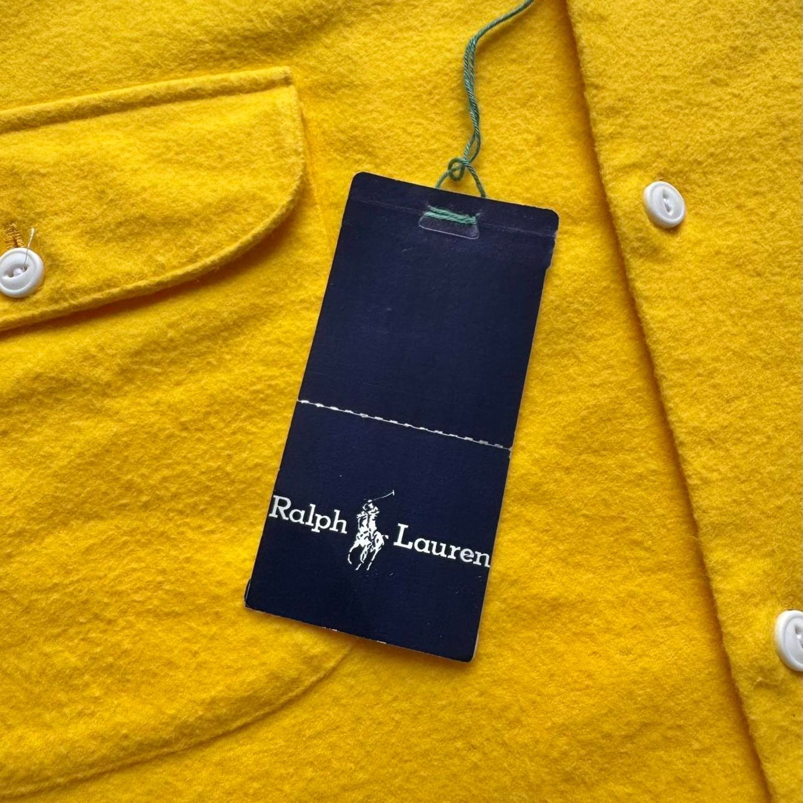 Ralph Lauren 80s NOS Ralph Lauren Loop Collar Cotton Chamois Button Up Size US M / EU 48-50 / 2 - 4 Thumbnail