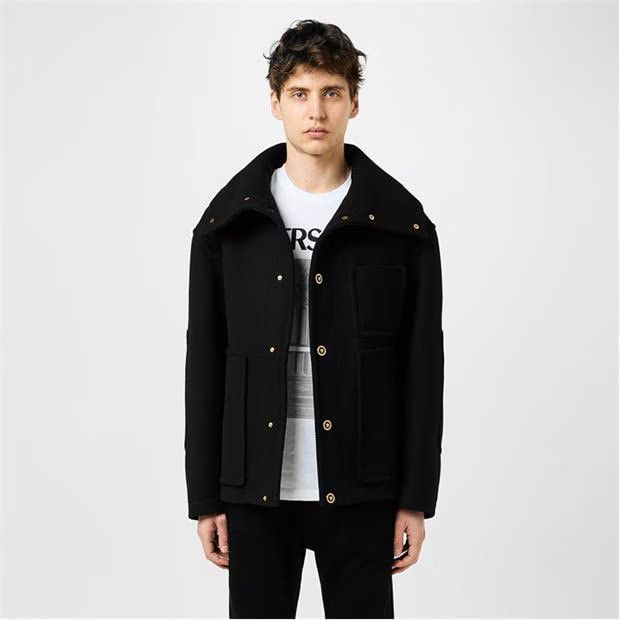 Versace o1g2r1mq0824 Button Collar Blouson Jackets in Black Size US L / EU 52-54 / 3 - 3 Thumbnail