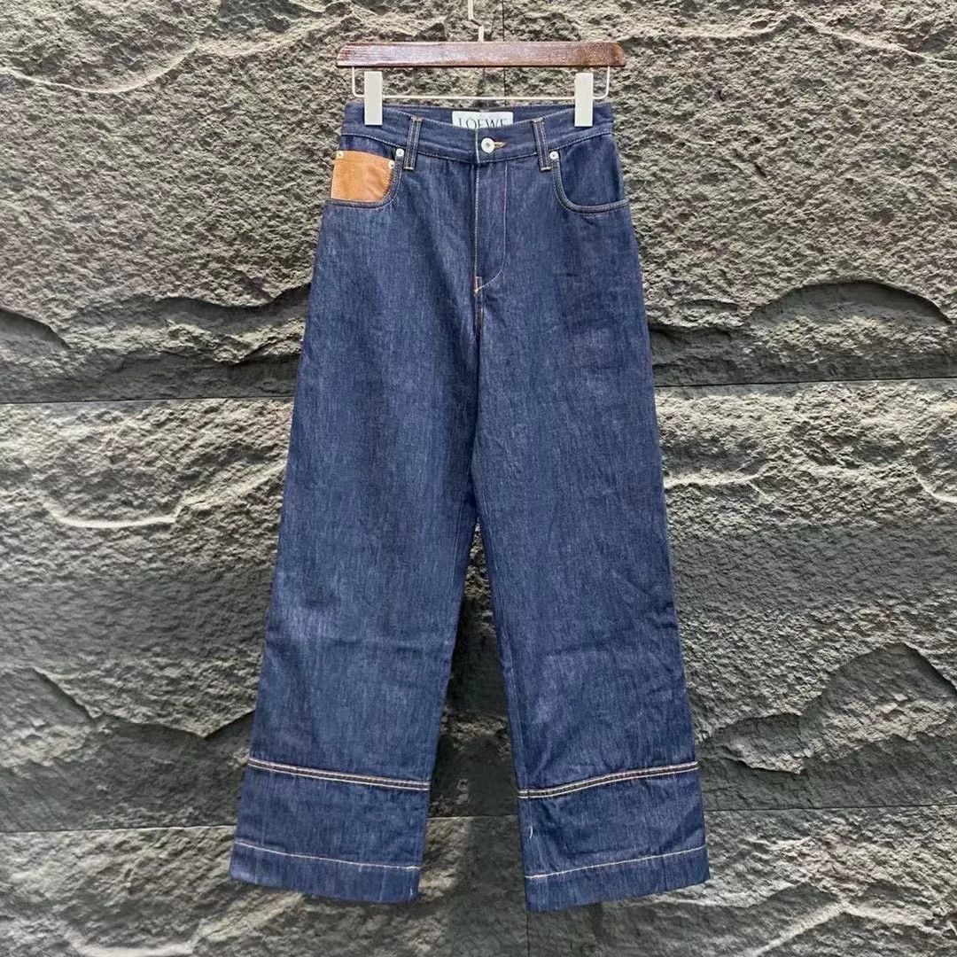 Loewe LOEWE Solid Cuffed Hem Straight Jeans Women Size 32" / US 10 / IT 46 - 1 Thumbnail