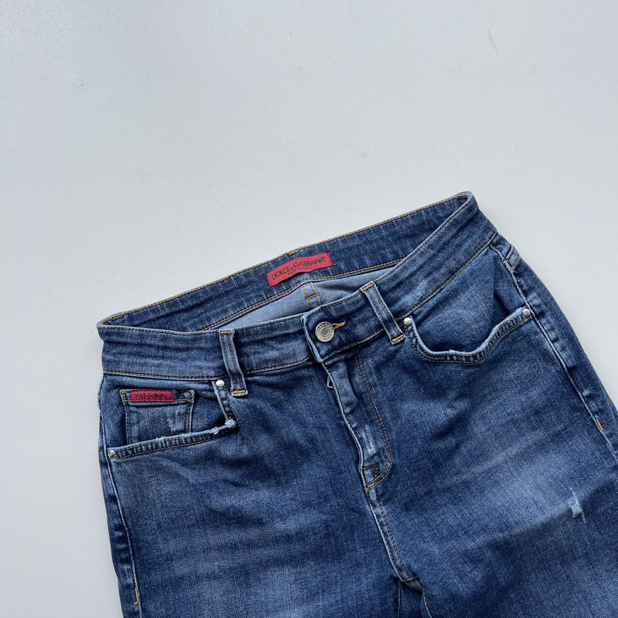 Dolce & Gabbana Dolce & Gabbana Distressed Slim Fit Straight Jeans Blue Size 28" / US 6 / IT 42 - 2 Thumbnail