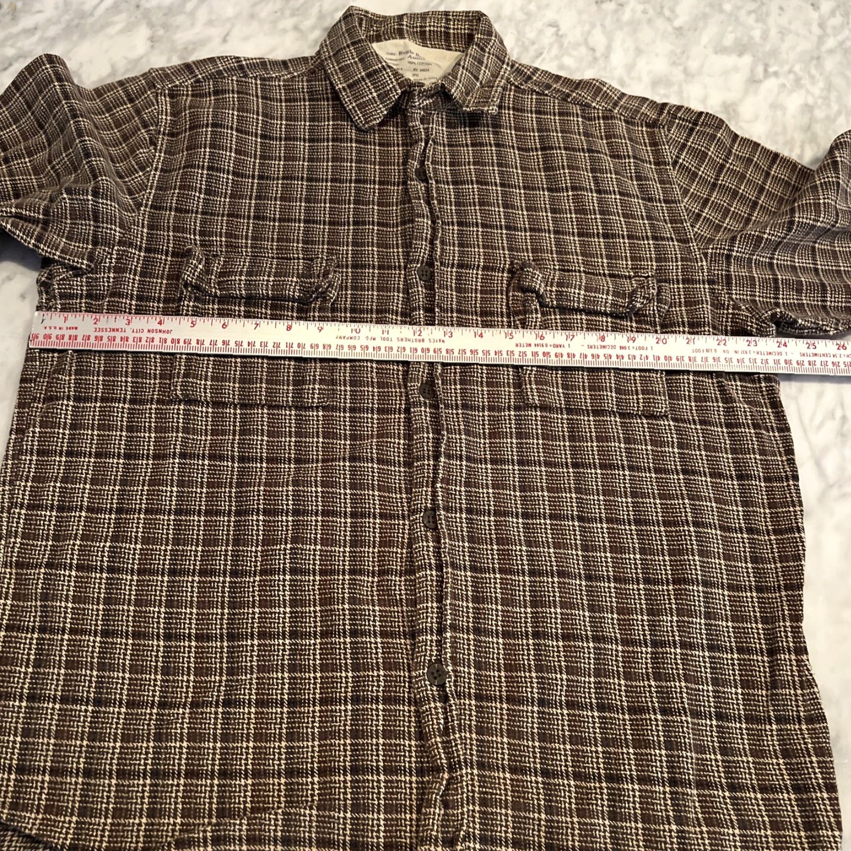 Bugle Boy VINTAGE Bugle Boy Flannel Shirt Men’s XL Brown Plaid Long Sleeve Pockets Size US XL / EU 56 / 4 - 6 Thumbnail