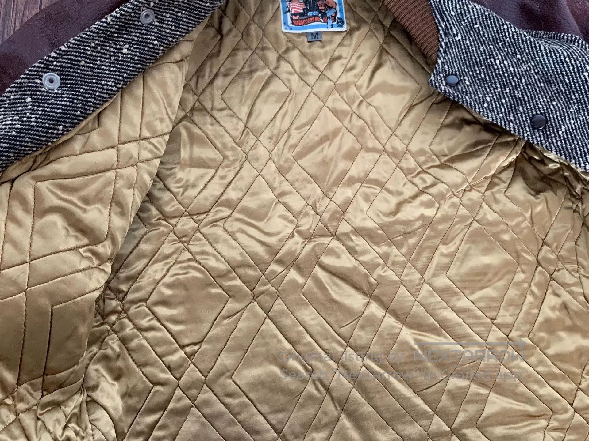 Japanese Brand bootleggers cotton jacket with leather sleeves. Size US M / EU 48-50 / 2 - 5 Thumbnail