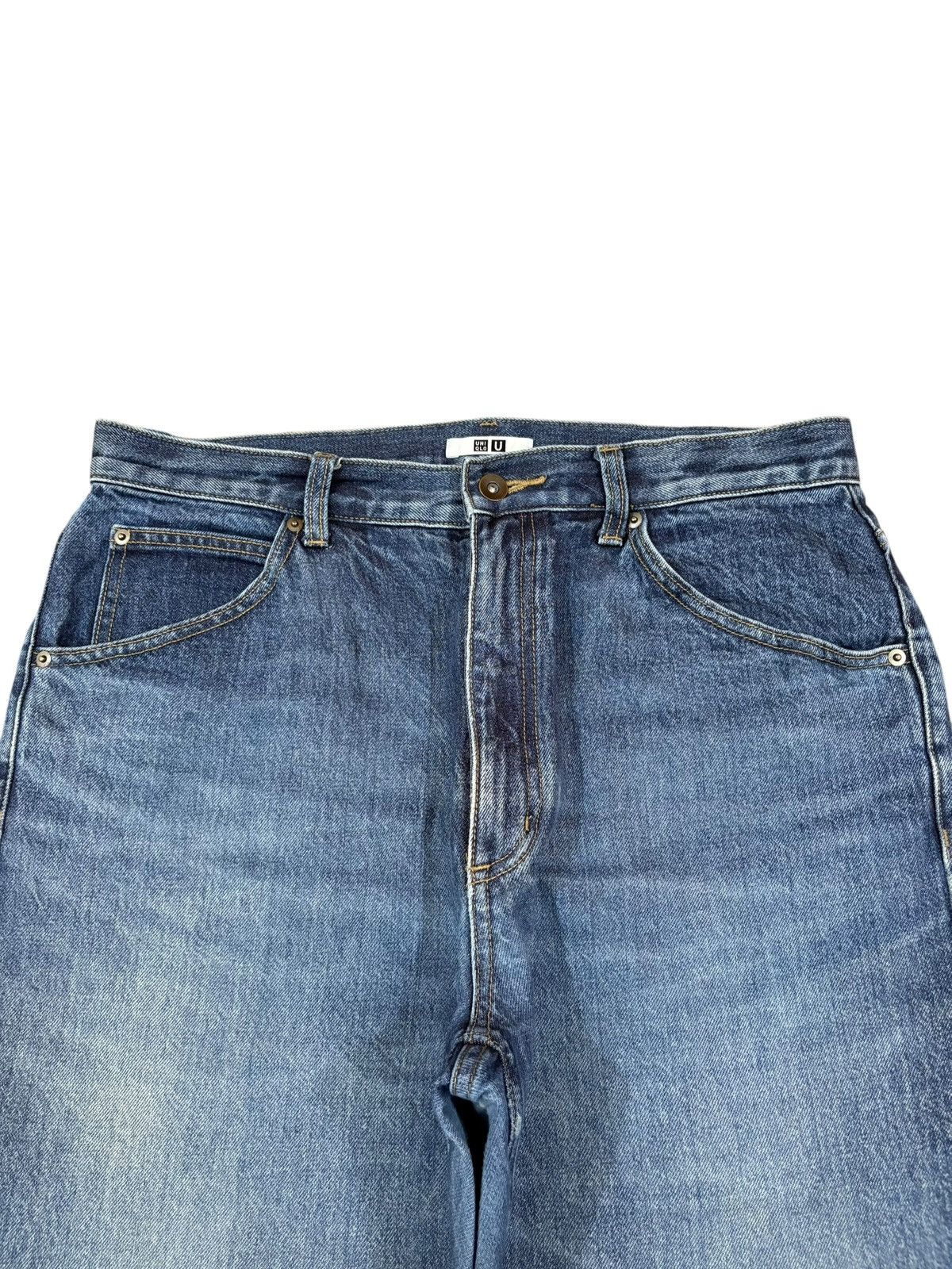 Uniqlo Vintage Uniqlo Christophe Lemaire Blue Wash Loose Baggy Jean Size US 32 / EU 48 - 4 Thumbnail