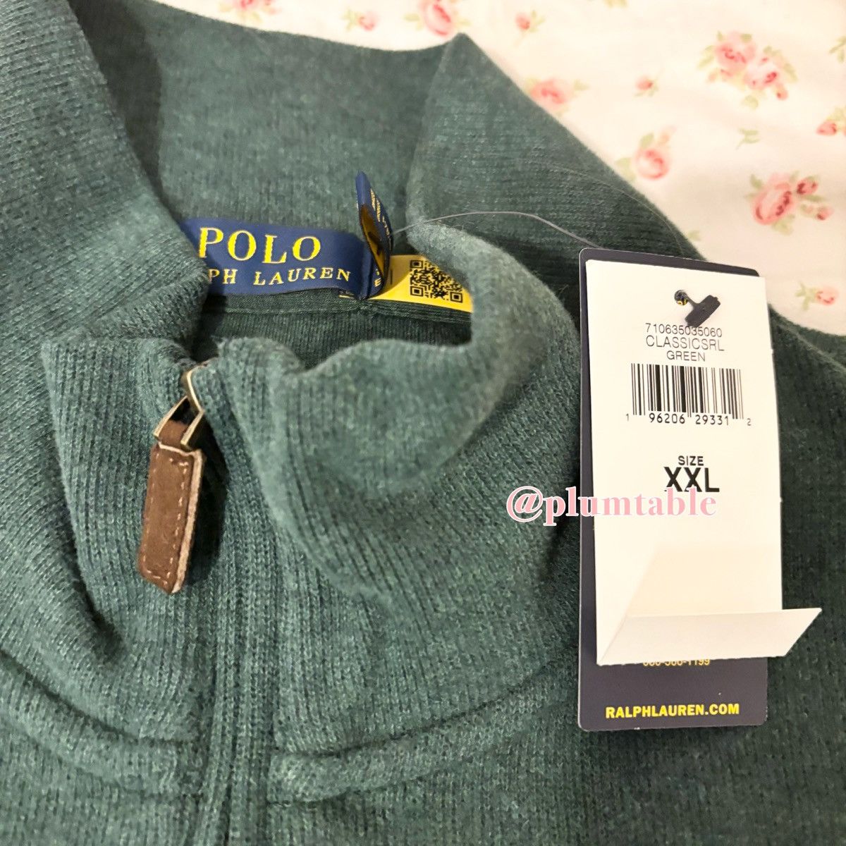Polo Ralph Lauren 🎀༉‧₊˚. NWT Green Polo Ralph Lauren Quarterzip Size US XXL / EU 58 / 5 - 3 Thumbnail