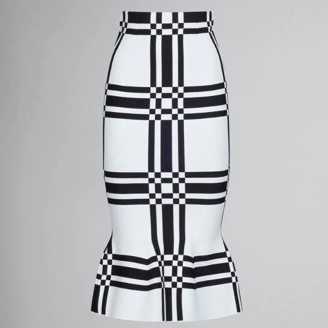 Marni o1w1db10824 Pencil Midi Skirt in White Black Size 32" / US 10 / IT 46 - 1 Thumbnail