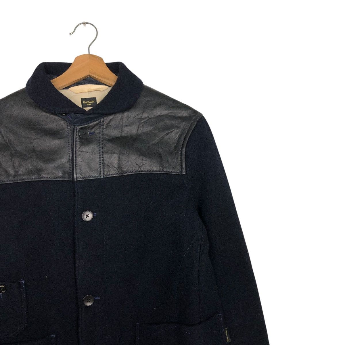 Paul Smith 🔥VINTAGE WOOL JACKET PAUL SMITH JEANS LEATHER PARTS HAND Size US M / EU 48-50 / 2 - 8 Thumbnail