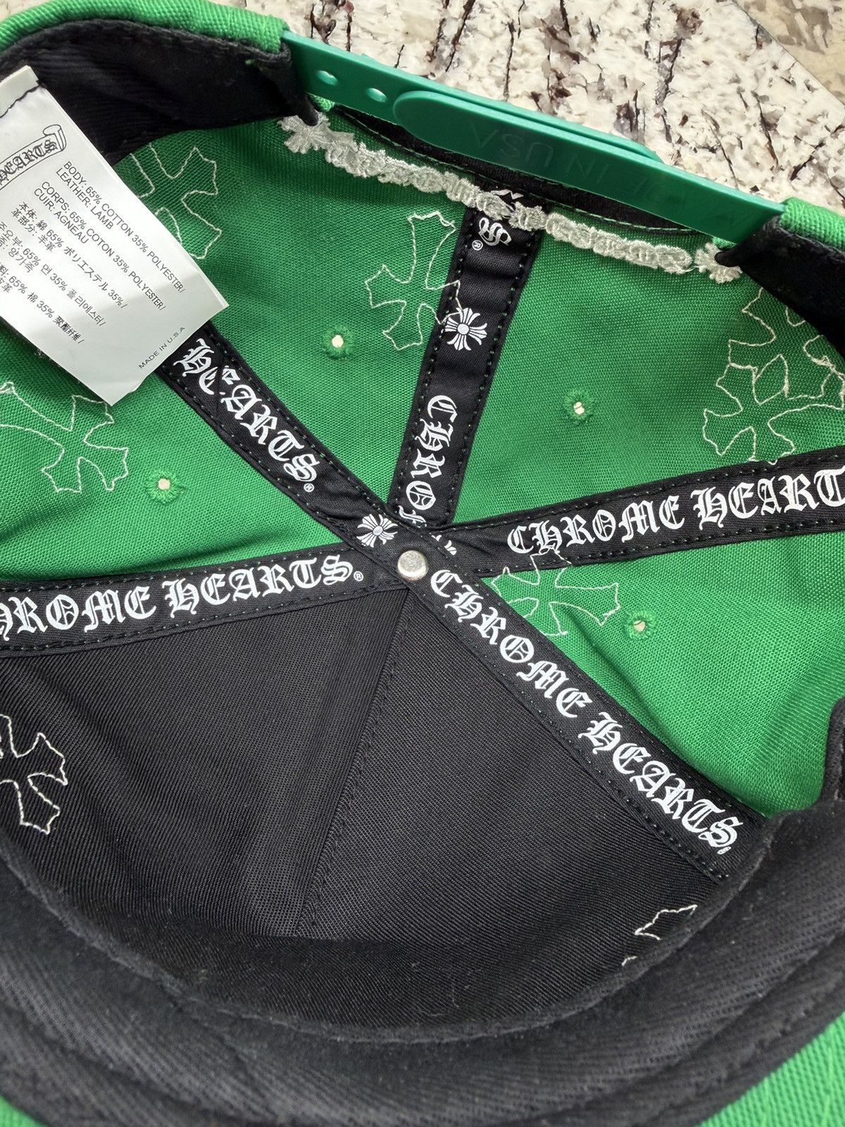Chrome Hearts Chrome Hearts Cross Patch Hat Green White Baseball Cap Size ONE SIZE - 14 Thumbnail