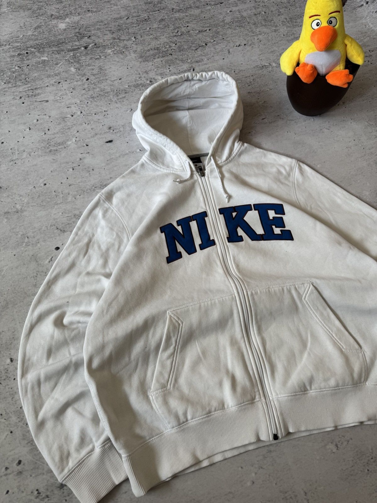 Nike × Vintage NIKE VINTAGE 00s y2k OVERSIZE BAGGY ZIP HOODIE CENTER LOGO Size US XL / EU 56 / 4 - 2 Thumbnail