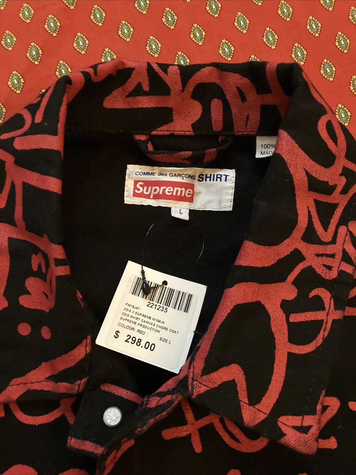 Comme des Garcons SHIRT × Supreme Supreme CDG FW18 Canvas Jacket Size US L / EU 52-54 / 3 - 6 Thumbnail