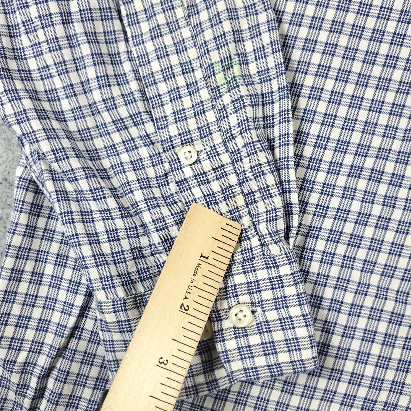 Ralph Lauren Ralph Lauren Shirt Mens 15.5 Blue Plaid Pony Dress Button Up Long Sleeve STAINED Size 40R - 3 Thumbnail