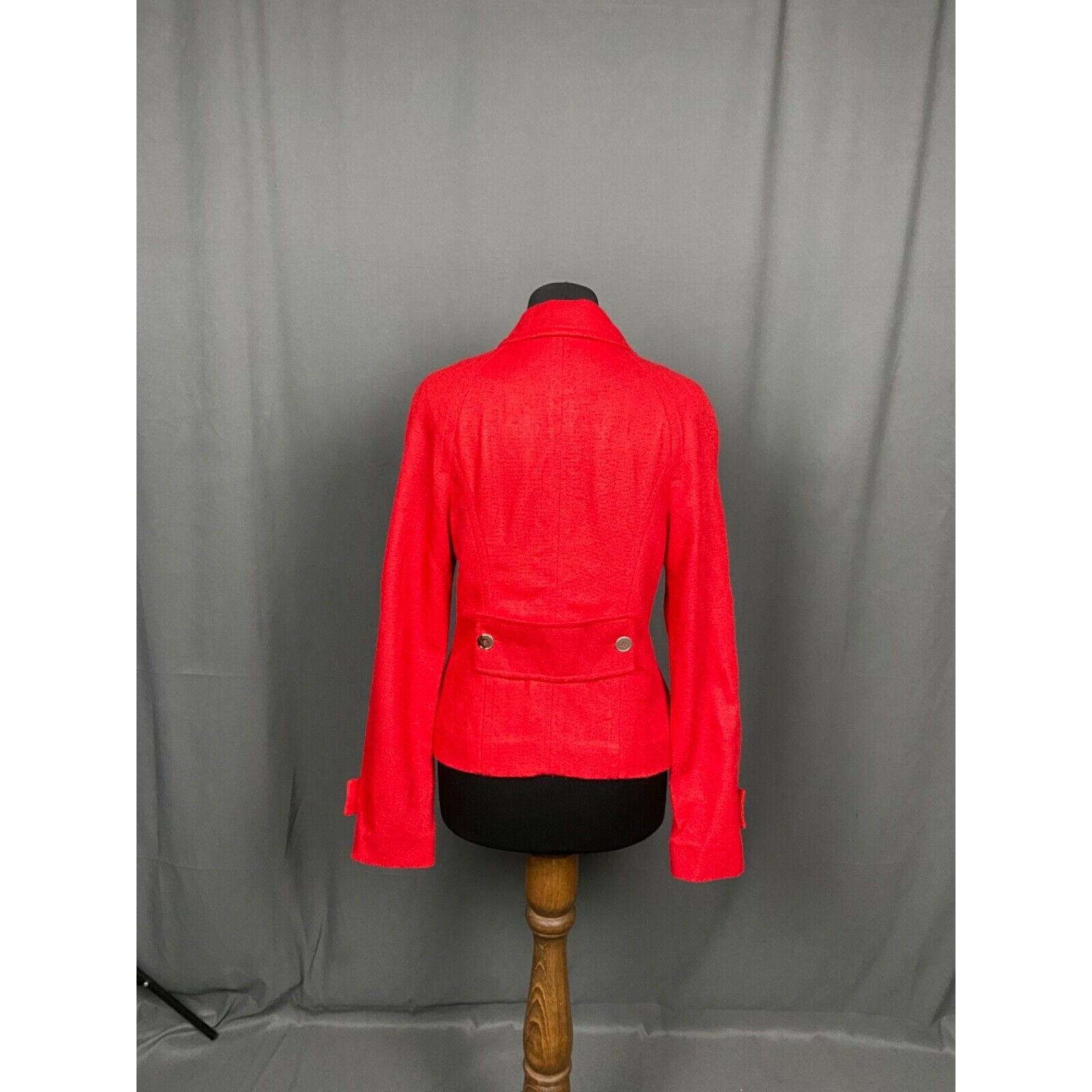 Dolce & Gabbana MINT! Dolce&Gabbana Silk Linen Red Double Breasted Short Pea Size M / US 6-8 / IT 42-44 - 7 Thumbnail
