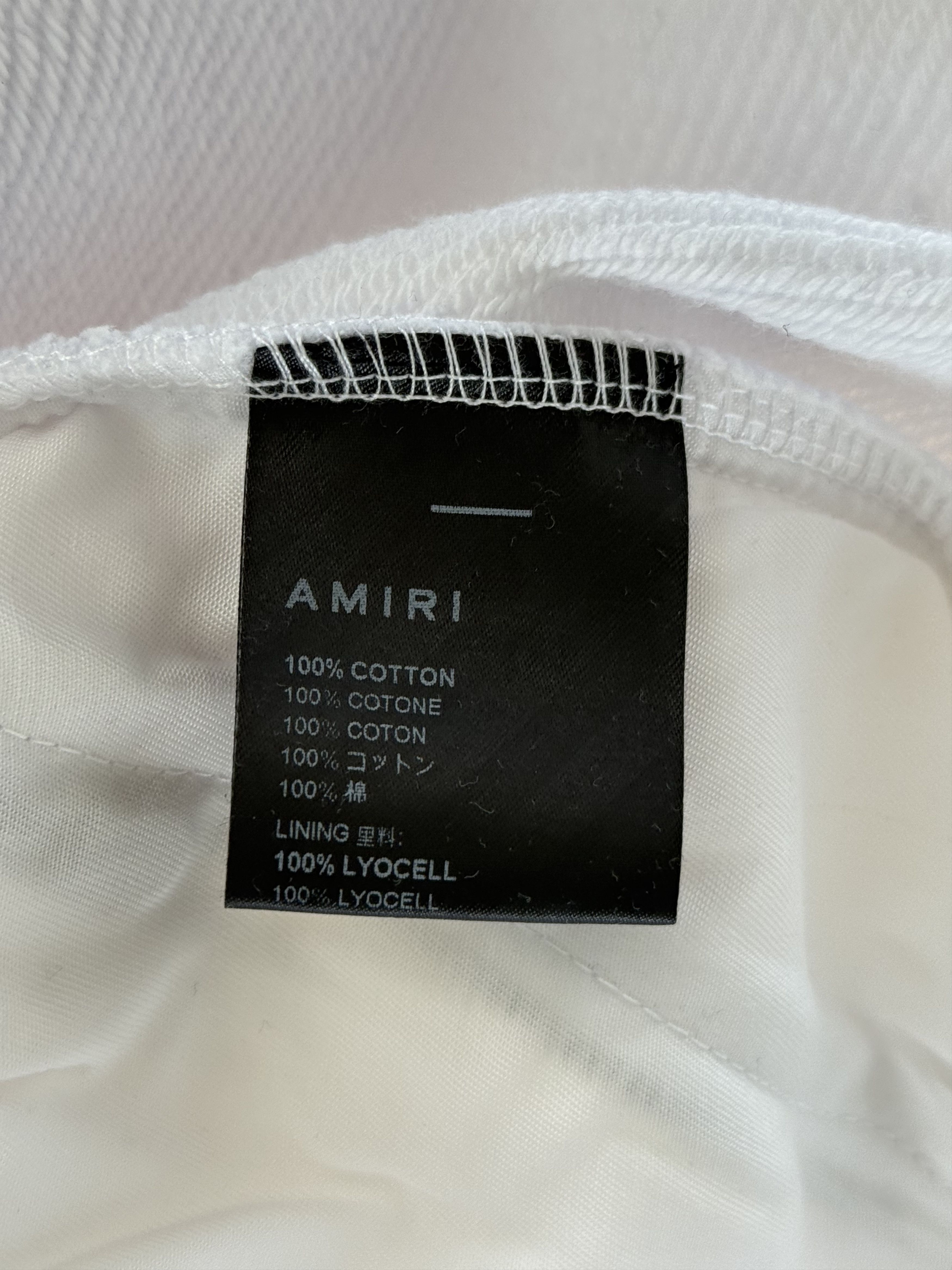 Amiri Amiri White & Blue MA Watercolor Bar Logo Shorts Size US 36 / EU 52 - 4 Thumbnail