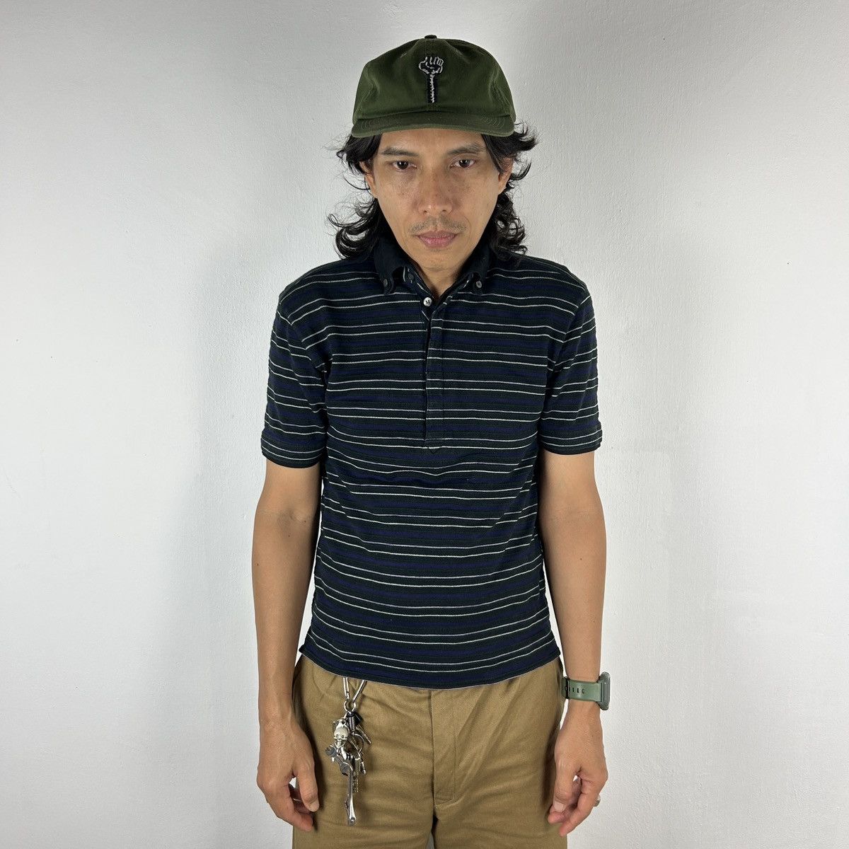 Japanese Brand × Michel Klein × Vintage Michel Klein Homme Paris - Striped Polo Size US S / EU 44-46 / 1 - 8 Thumbnail