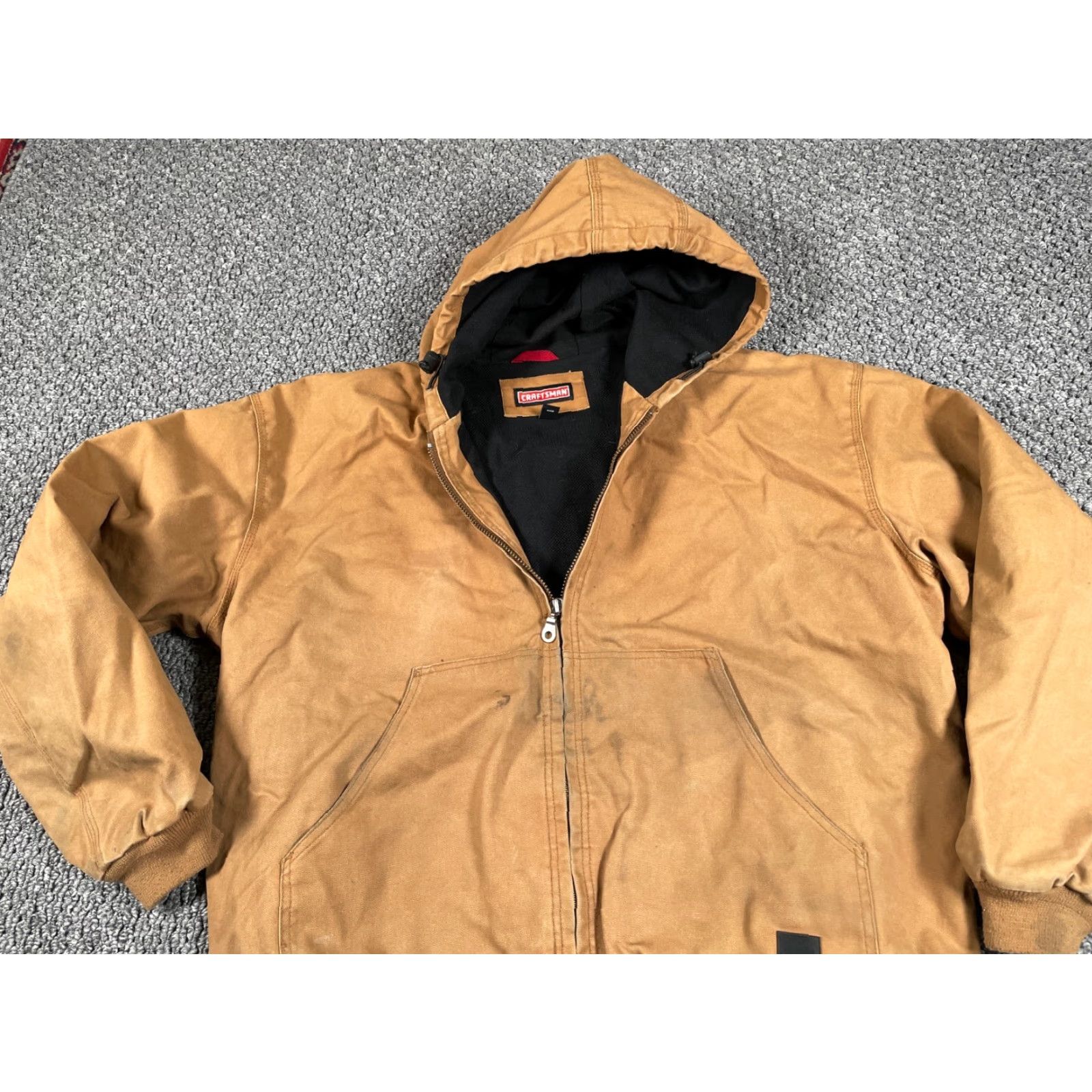 Thrasher Craftsman Jacket Adult 2XL Brown Duck Canvas Hooded Lined Workwear Thrashed Size US XXL / EU 58 / 5 - 4 Thumbnail