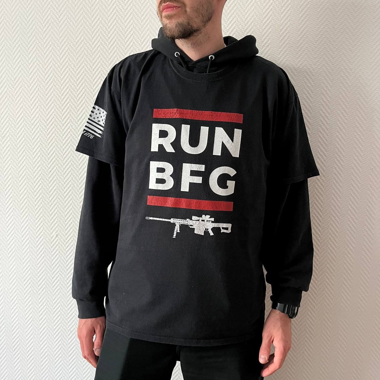 Rap Tees RUN BFG Big F Gun Black Red T Shirt Size US XL / EU 56 / 4 - 6 Thumbnail