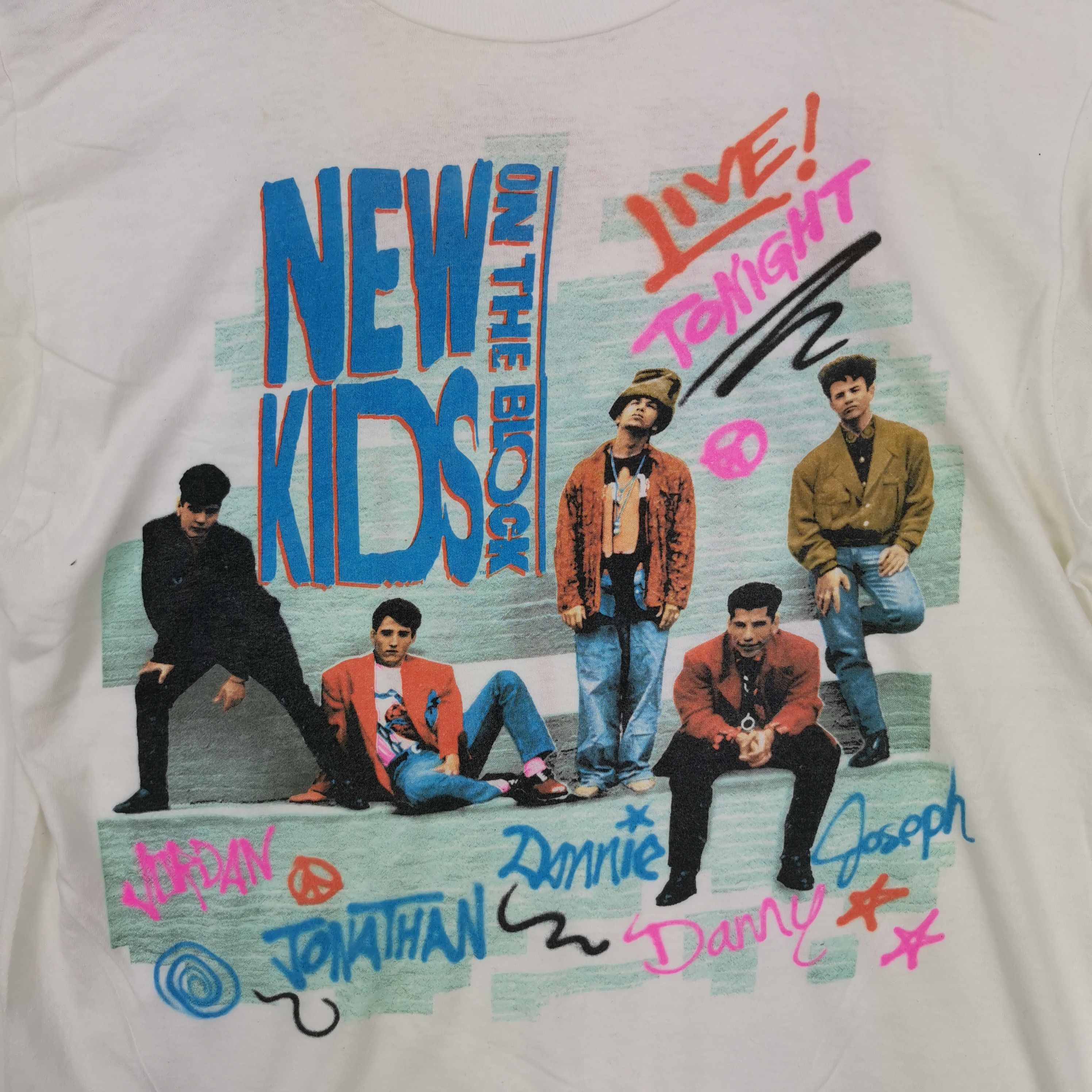 Band Tees 80s New Kids on The Block T Shirt Band Tour No More 56789 Size US M / EU 48-50 / 2 - 4 Thumbnail