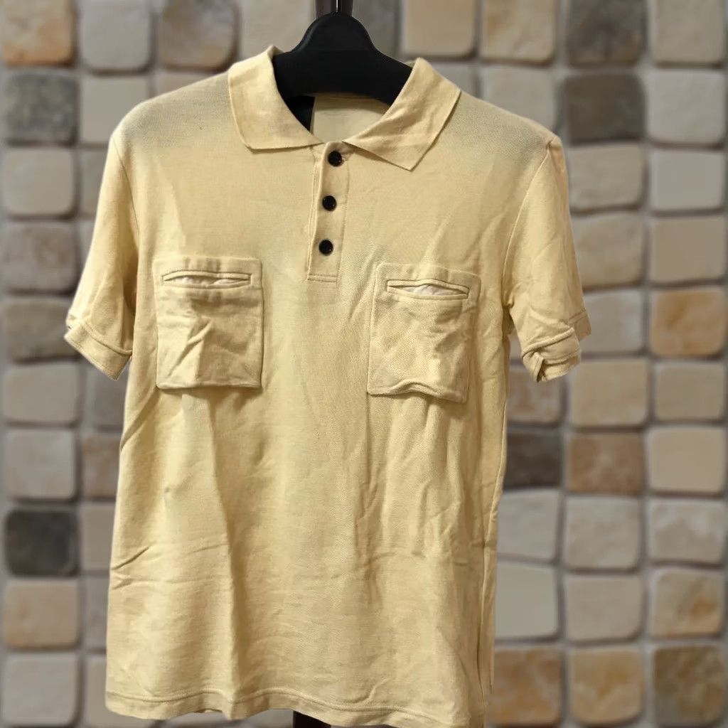Vintage N.HOOLYWOOD Polo Shirts Yellow Polo shirt Men S Cotton Solid Spring Summer Yellow Mens Size US S / EU 44-46 / 1 - 1 Thumbnail