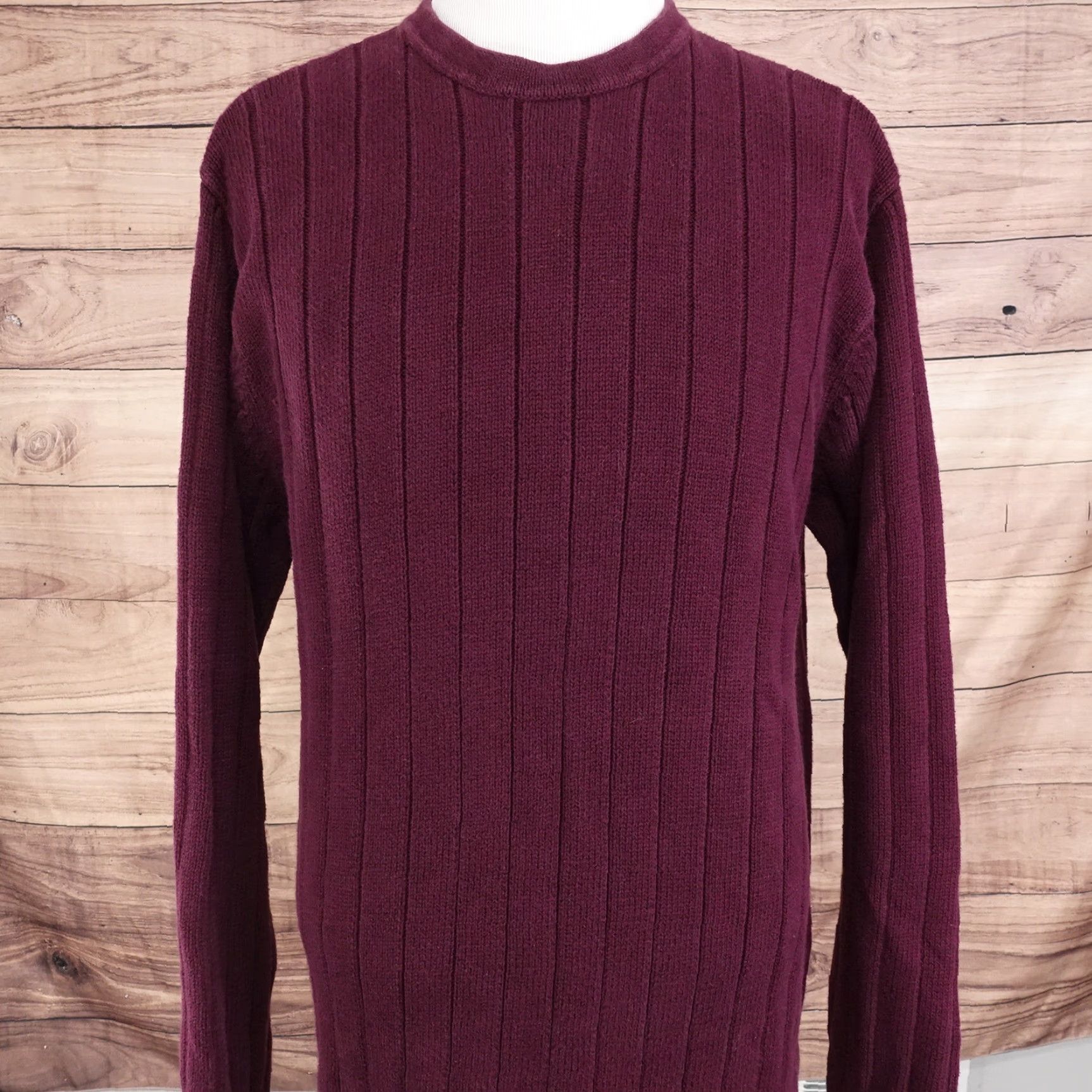 Eddie Bauer VINTAGE EDDIE BAUER WINE RED STRIPED PULLOVER CREW NECK SWEATER MEN'S LT Size US L / EU 52-54 / 3 - 2 Thumbnail